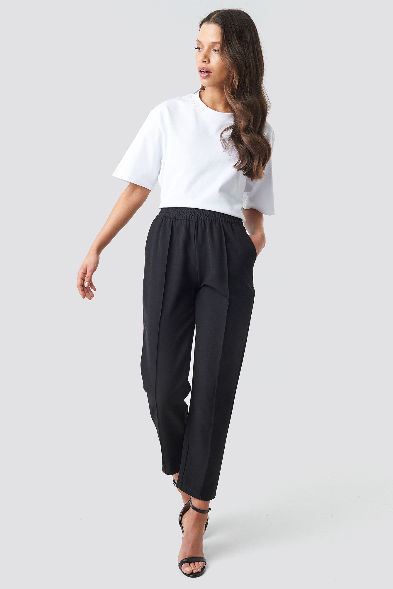 black elastic sweatpants