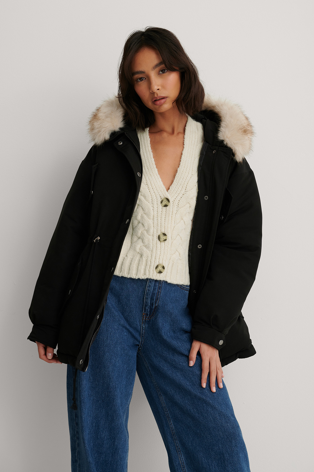 drawstring parka