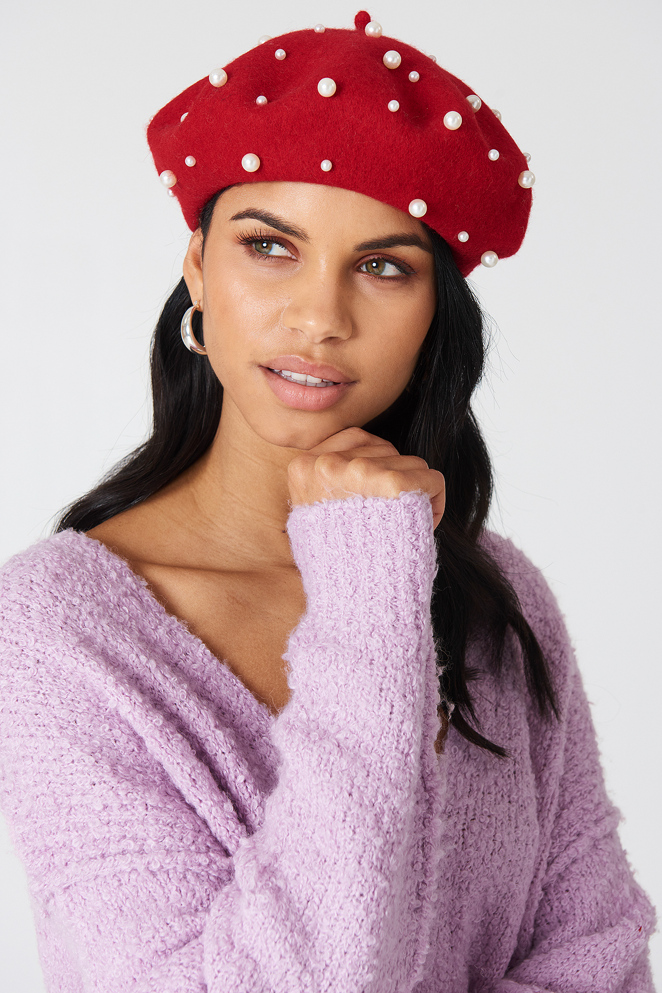 Pearl beret hat Clearance