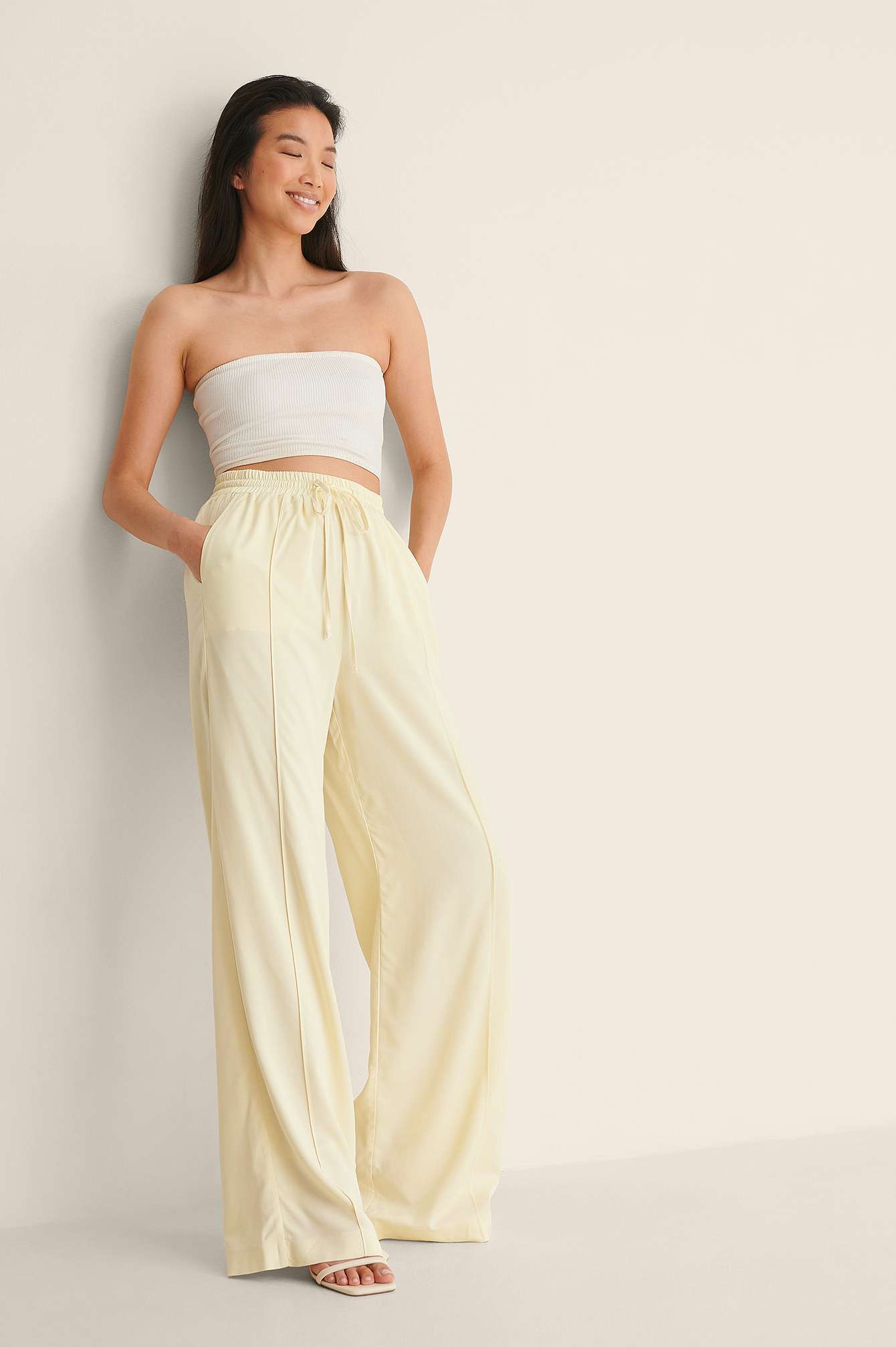flowy yellow pants