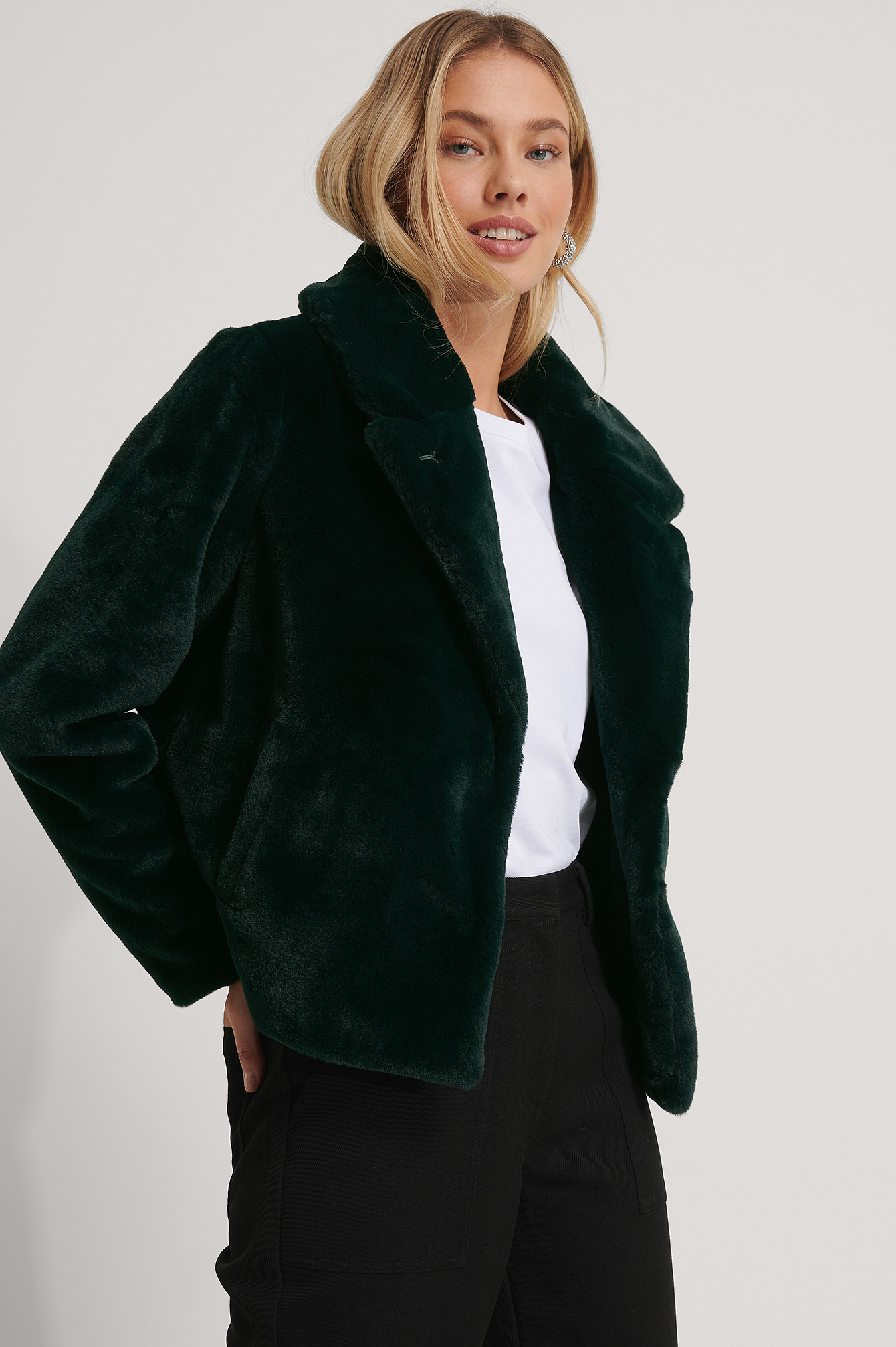 puffy faux fur jacket