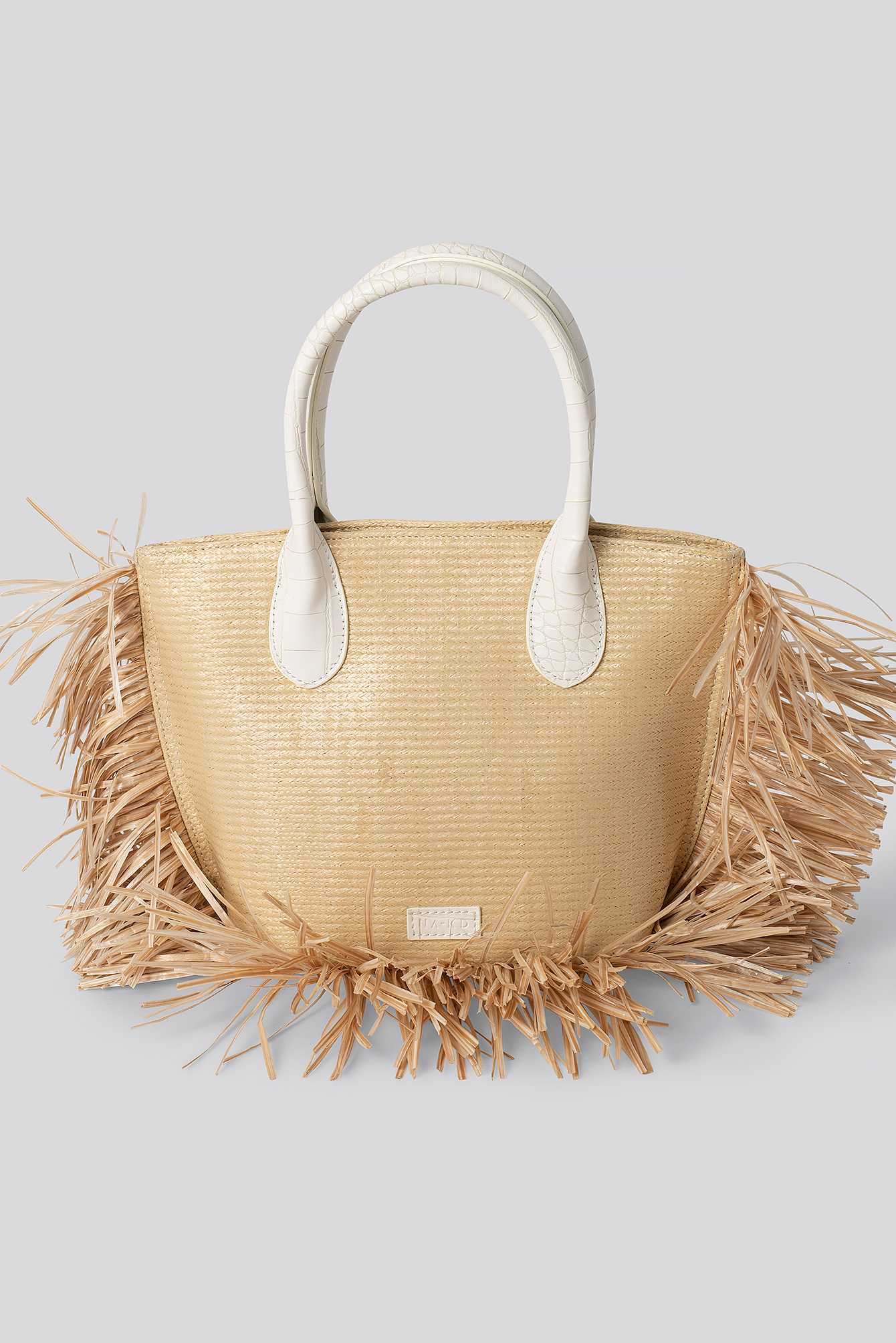 beige beach bag