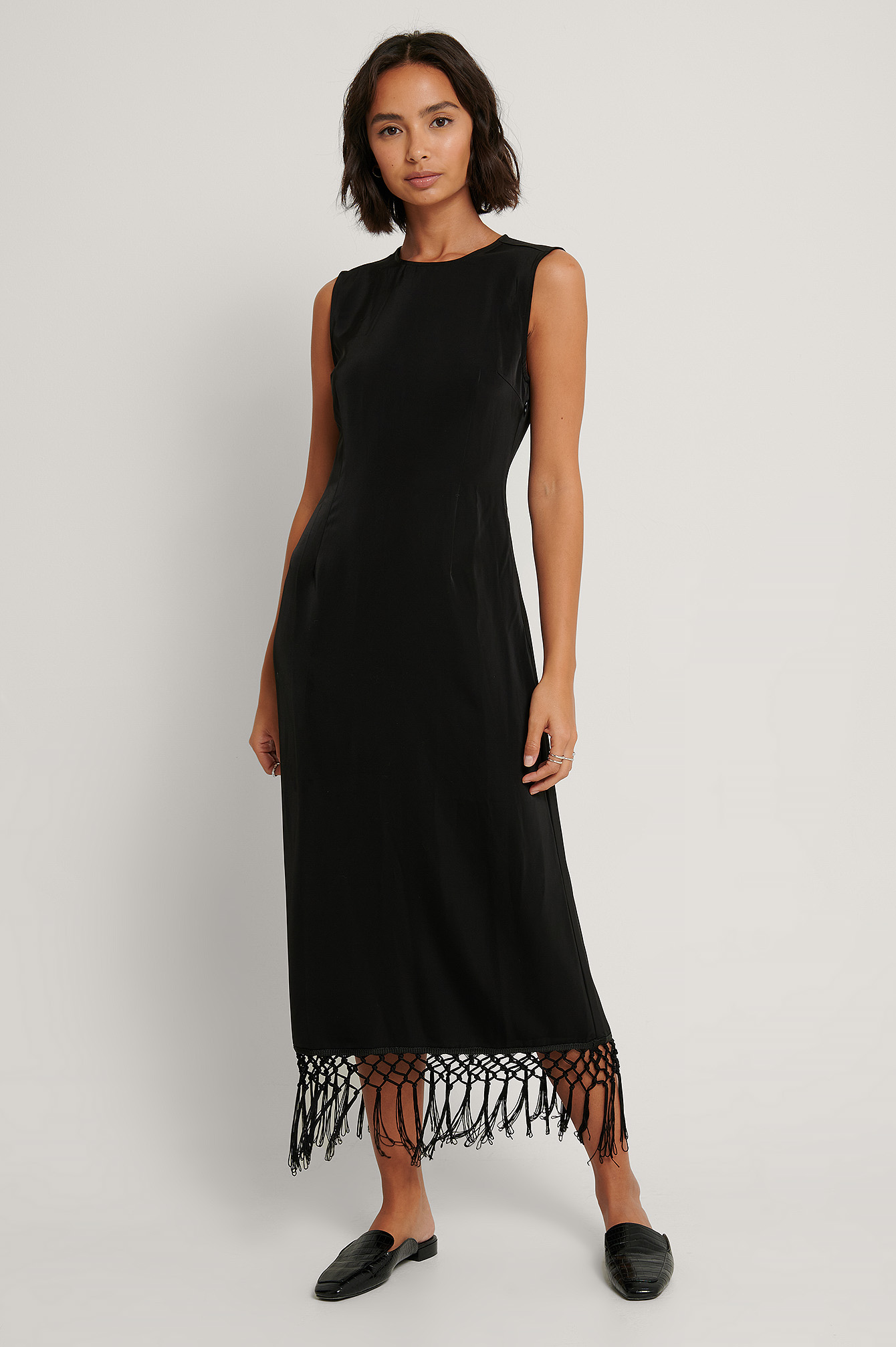 Black Fringe Detail Dress