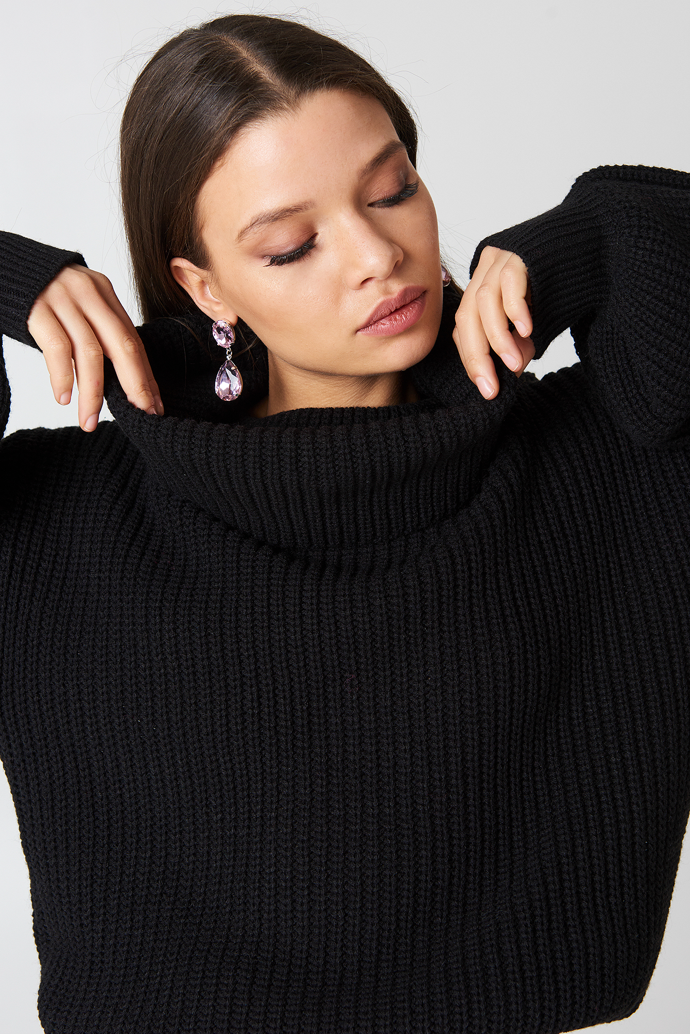 black high neck oversized jumper