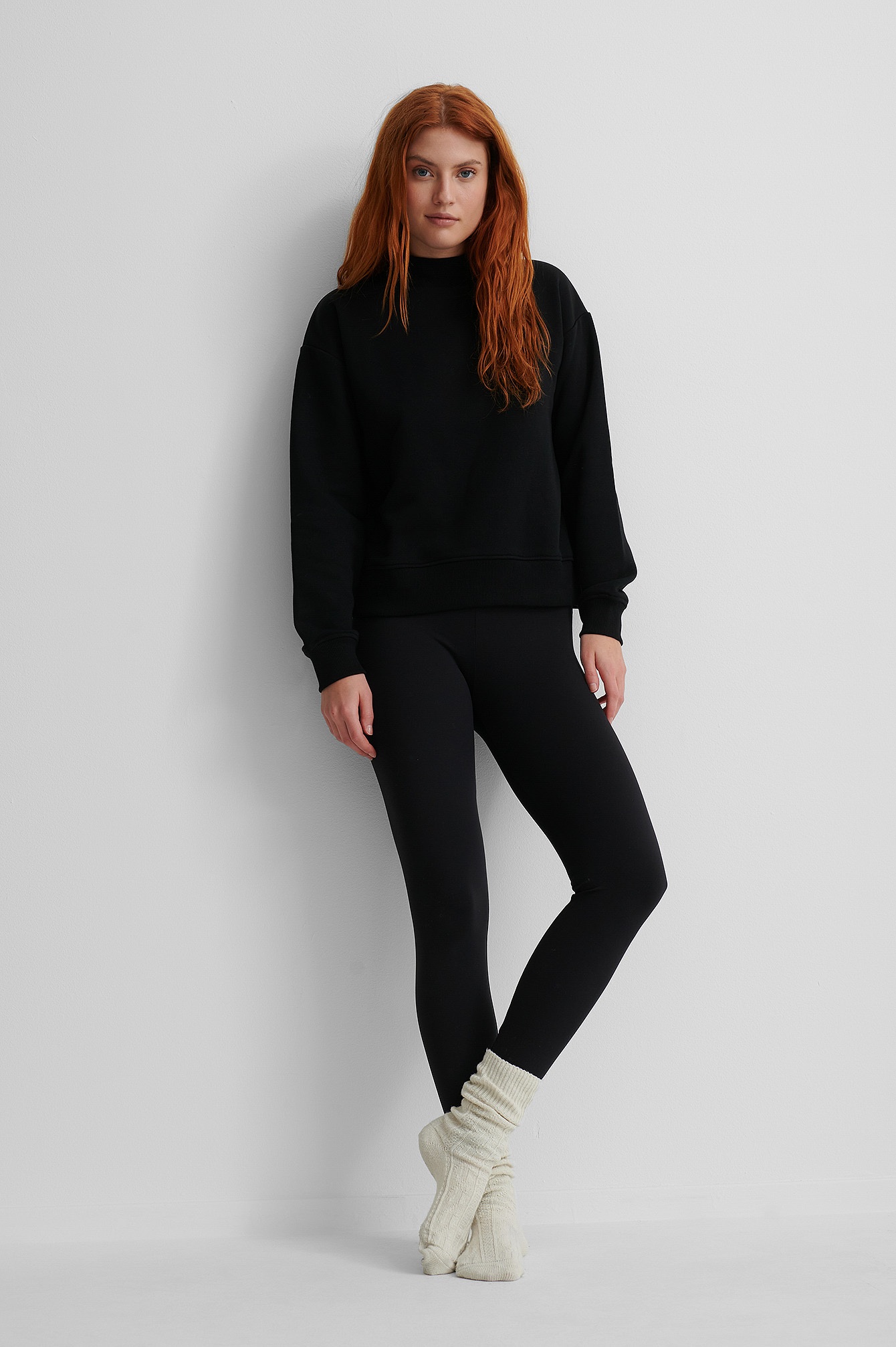 High Neck Sweatshirt Black