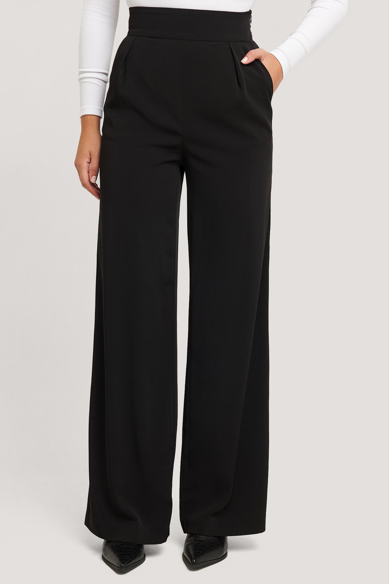 wide leg palazzo pants black