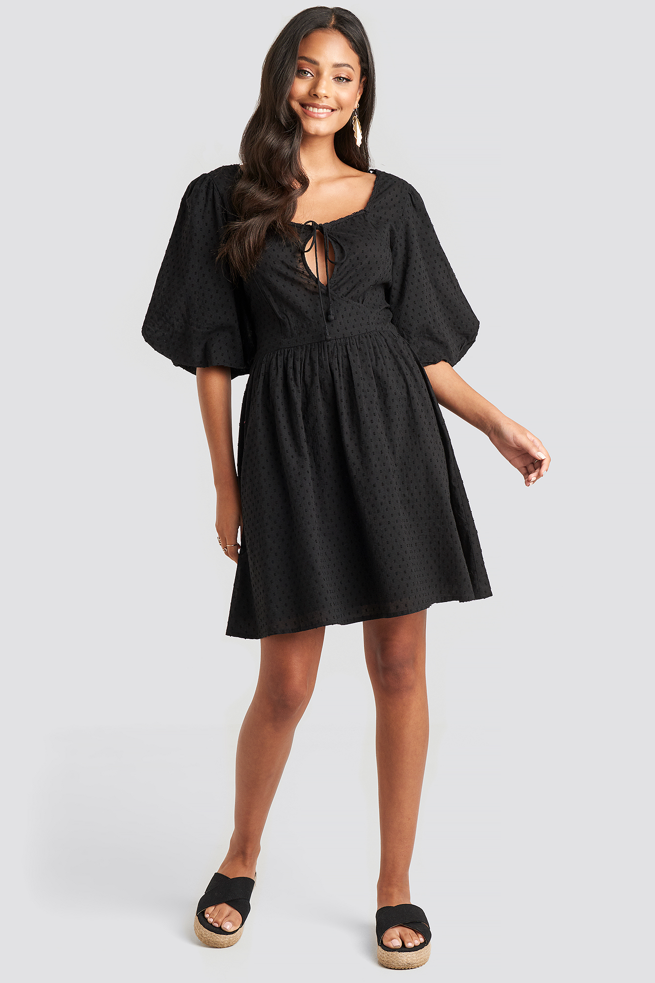 Key Hole Puff Sleeve Mini Dress Black Na Kdlounge Com Key Hole Puff Sleeve Mini Dress Black Na Kdlounge Com
