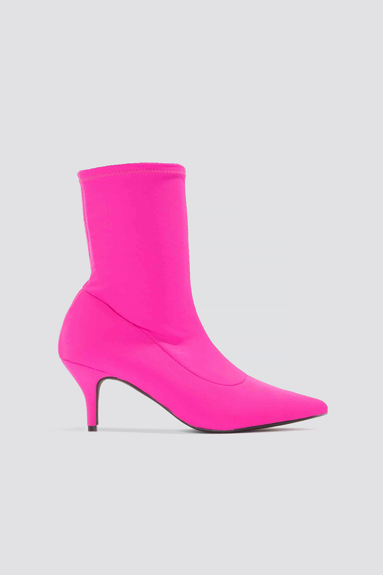 Kitten Heel Sock Boot Pink
