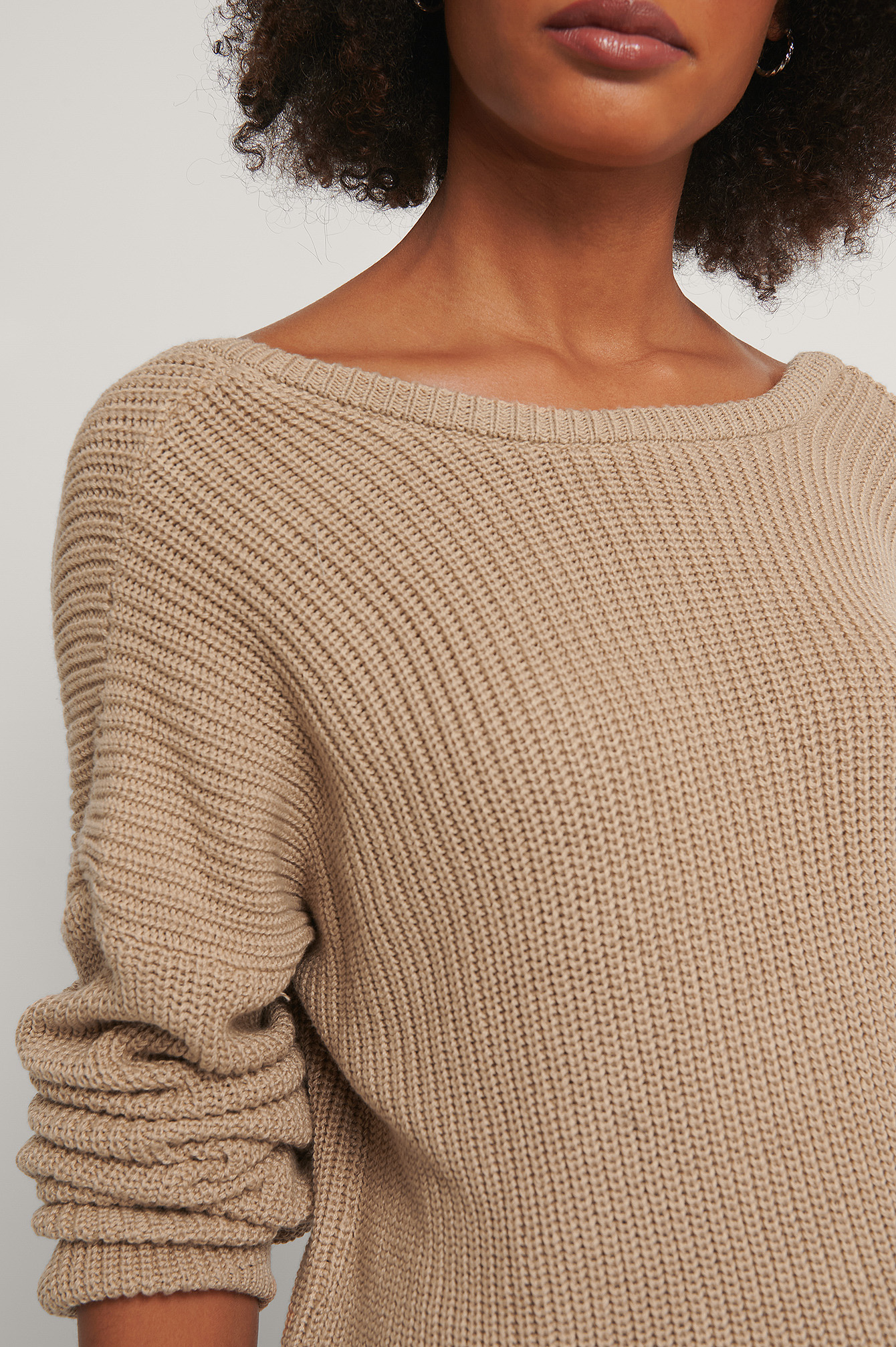 deep v neck knit sweater