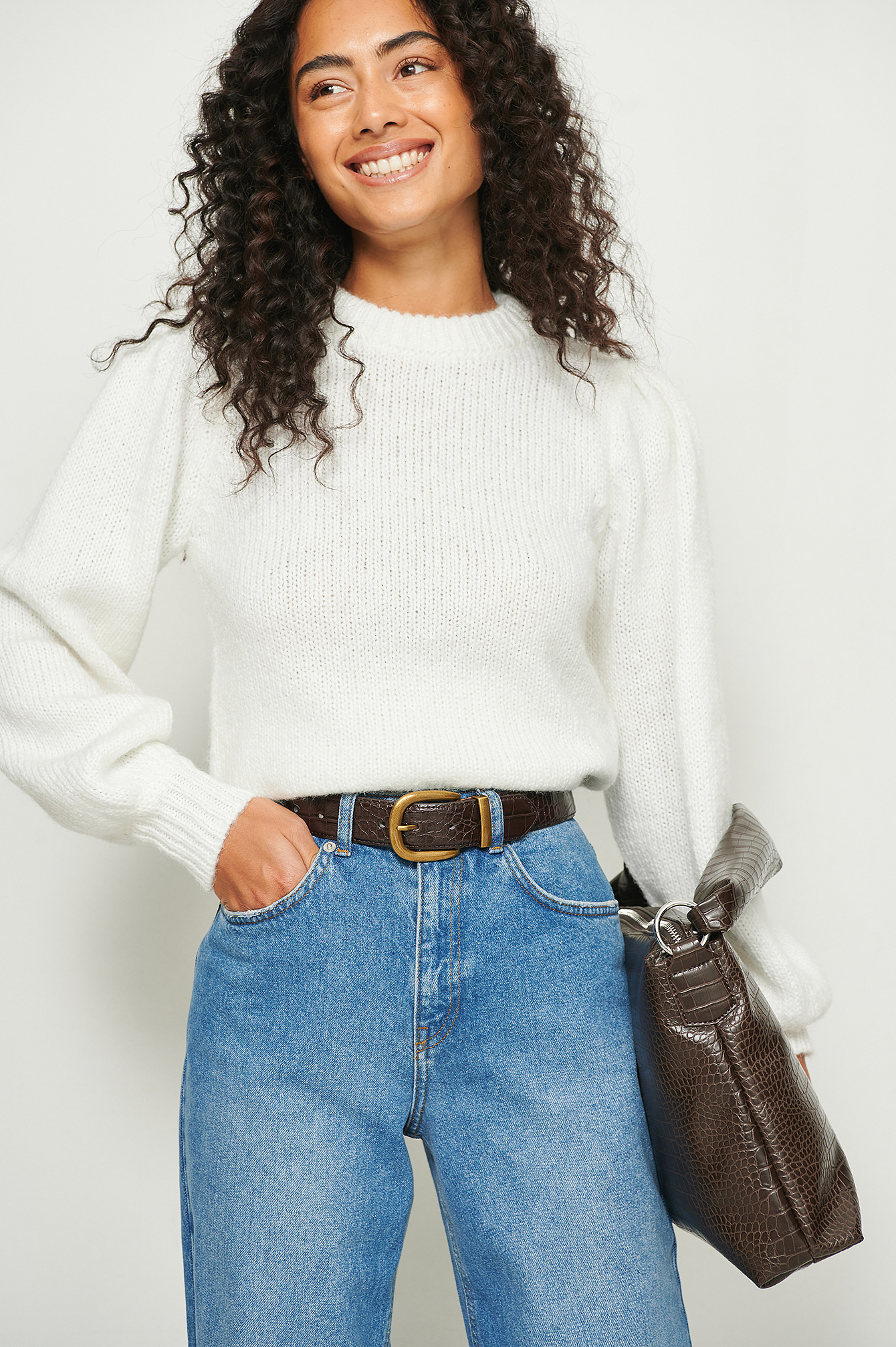 puff shoulder turtleneck