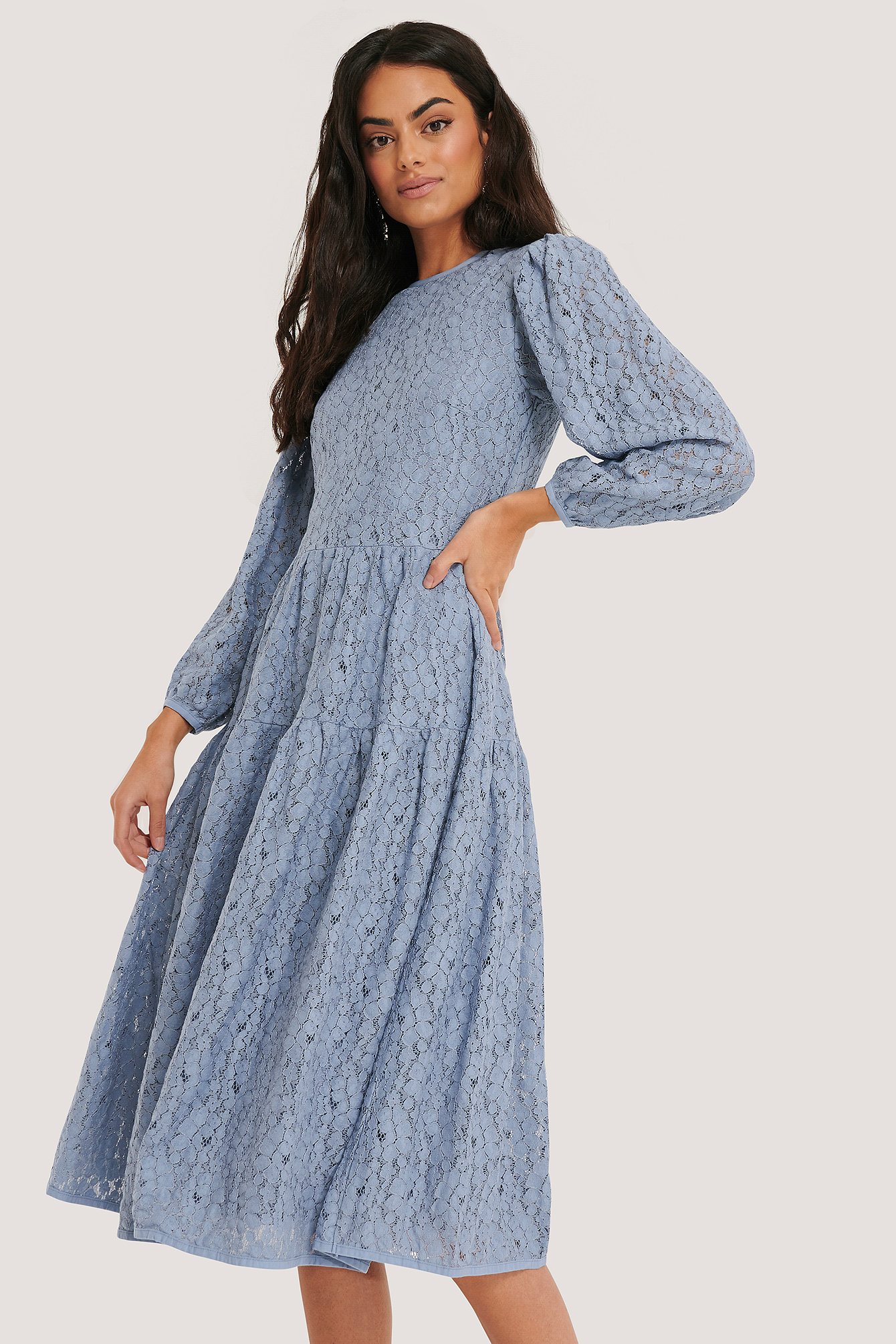 Lace Puff Sleeve Dress Blue Na Kdlounge Com Lace Puff Sleeve Dress Blue Na Kdlounge Com