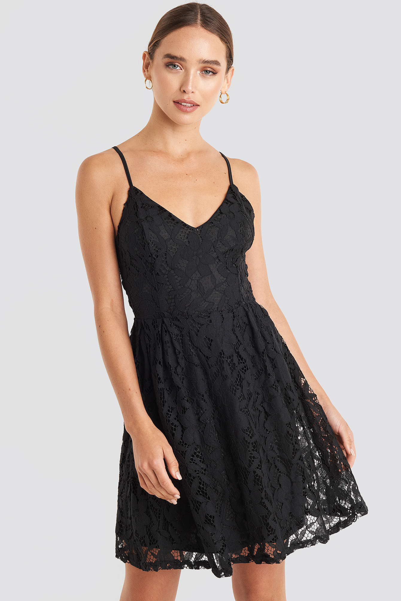 black strap mini dress