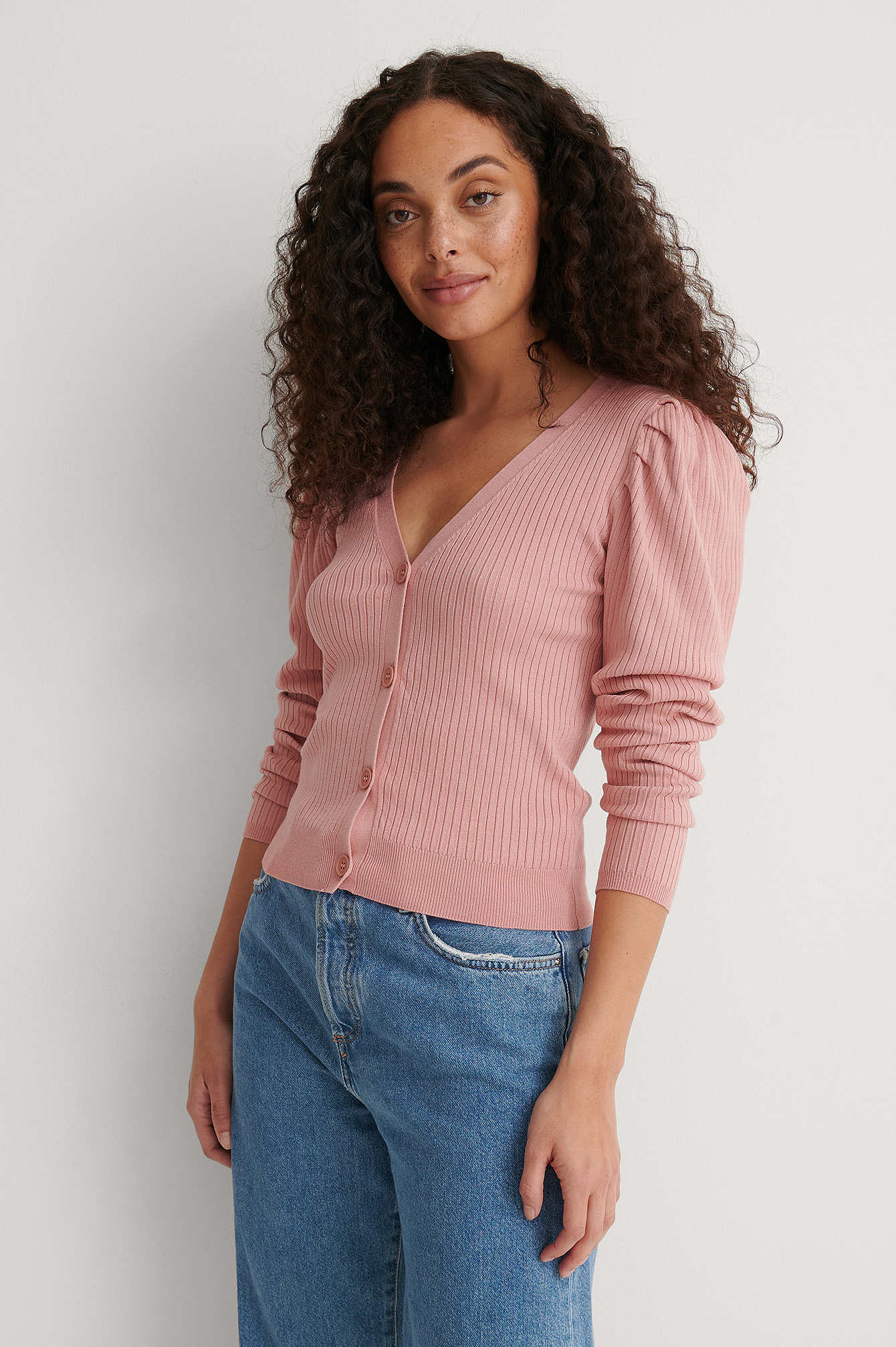 light pink short sleeve cardigan