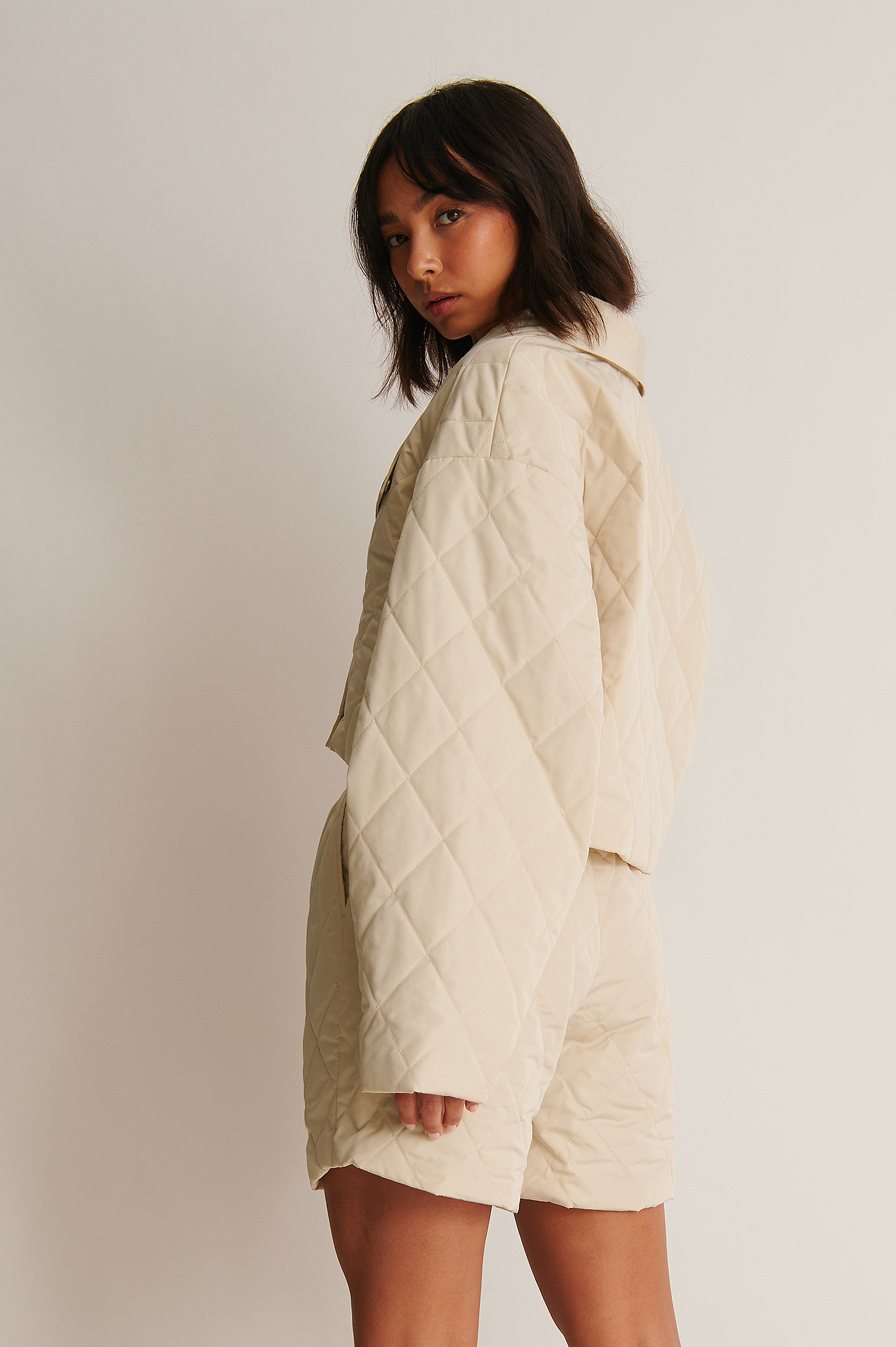 cream quilted jacket