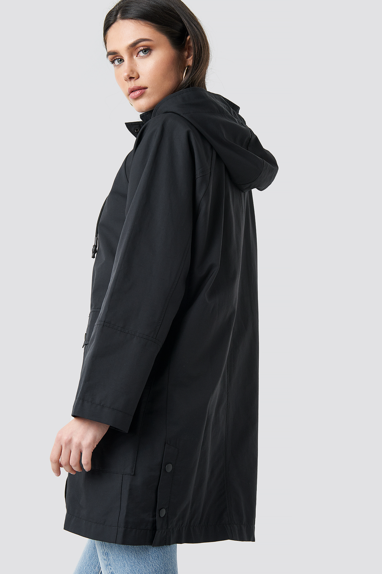 Lightweight Hooded Parka Black