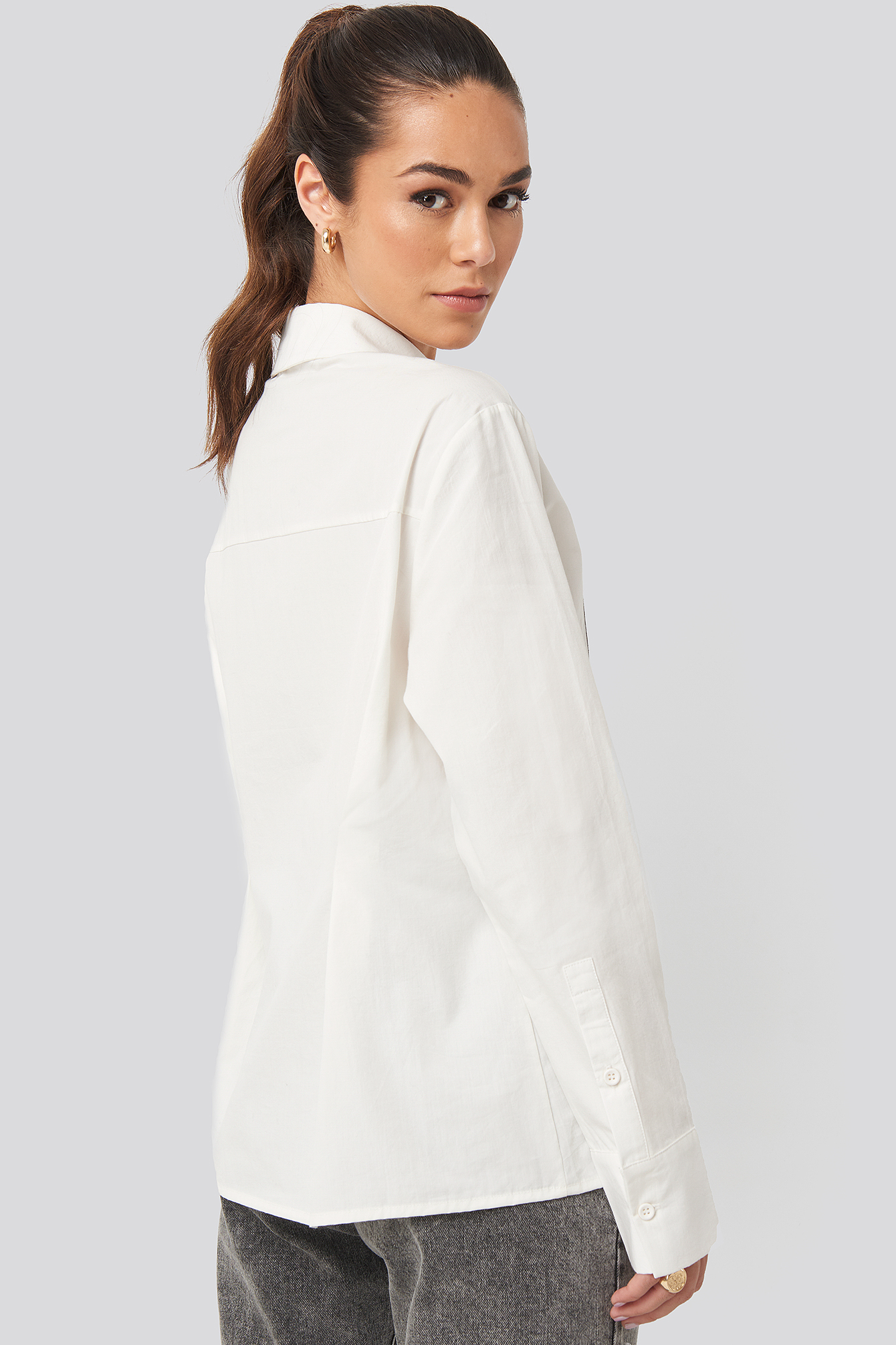 longline button up shirt