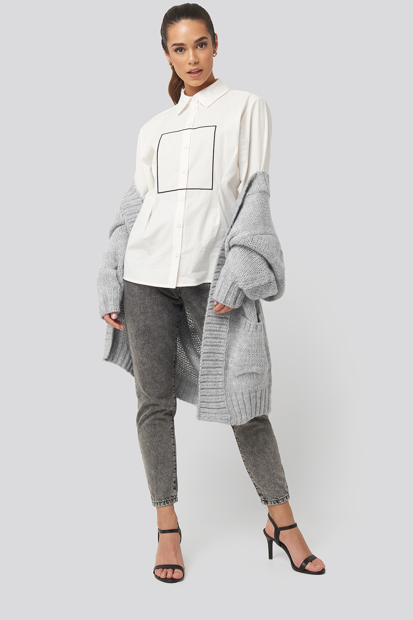 longline button up shirt