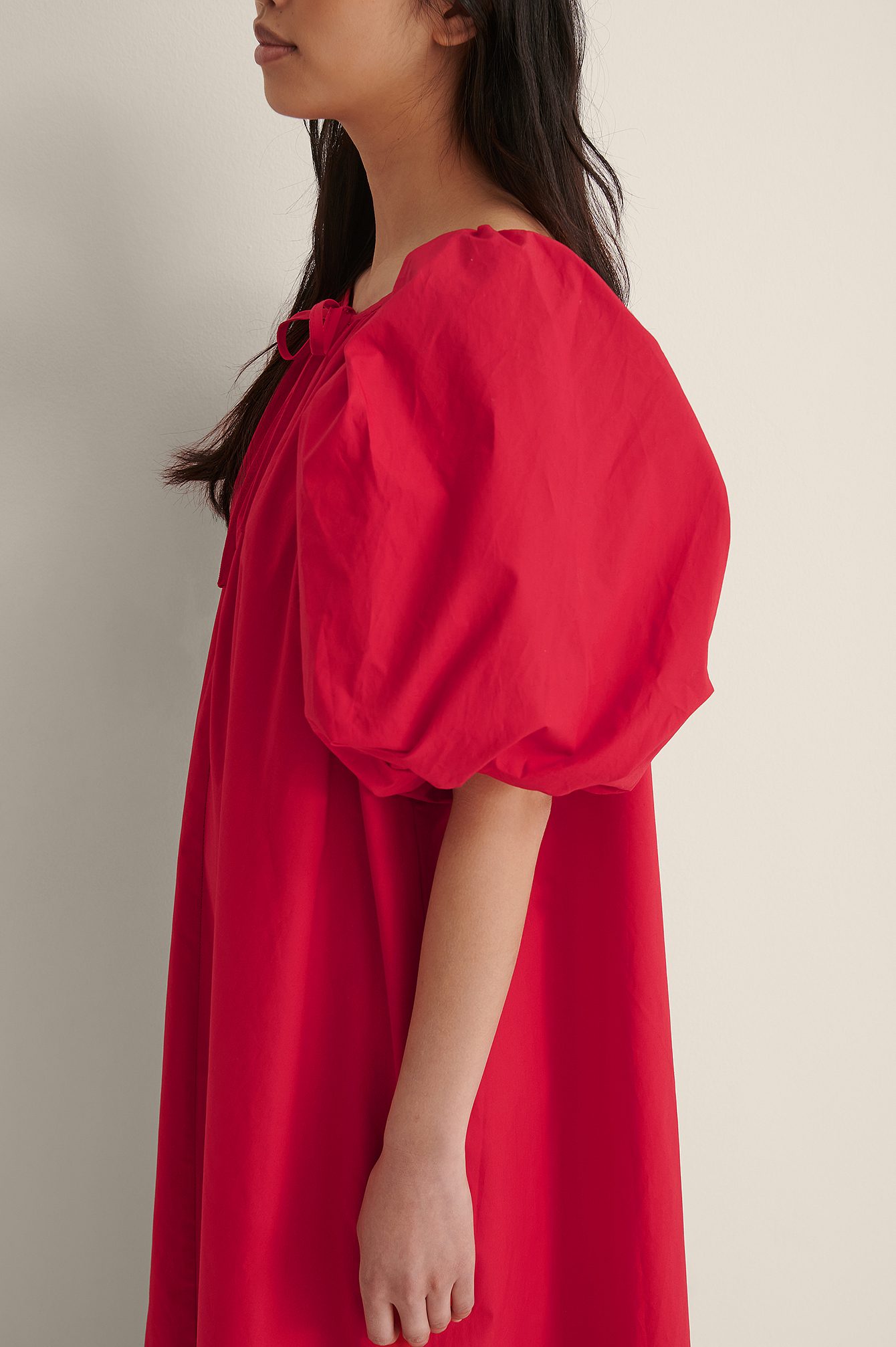 Red Organic Maxi Volume Cotton Dress