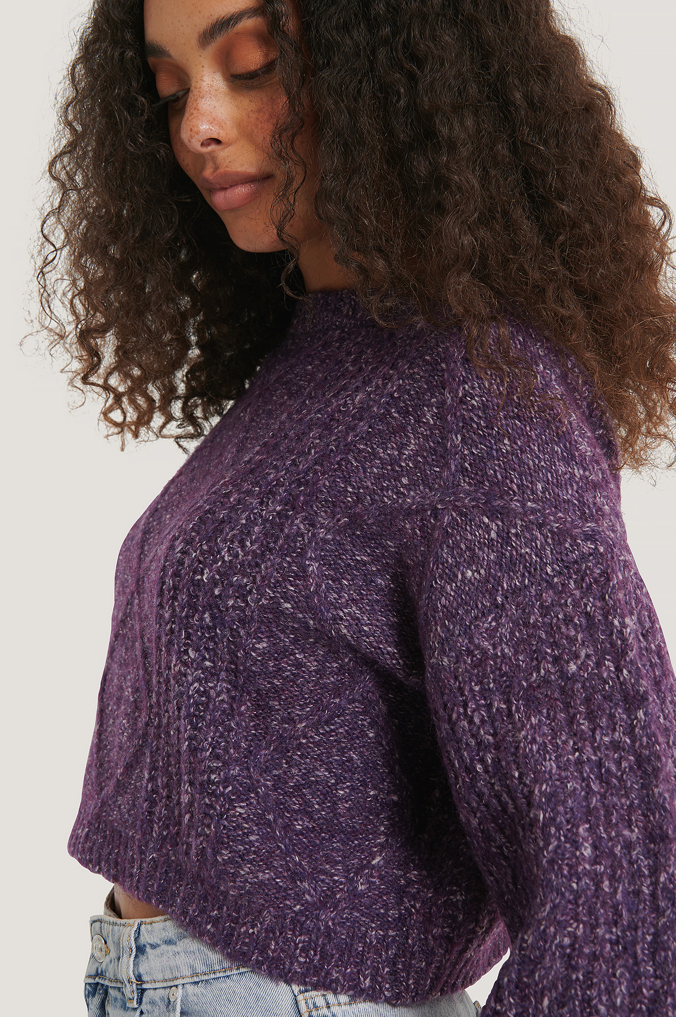 mauve cropped sweater