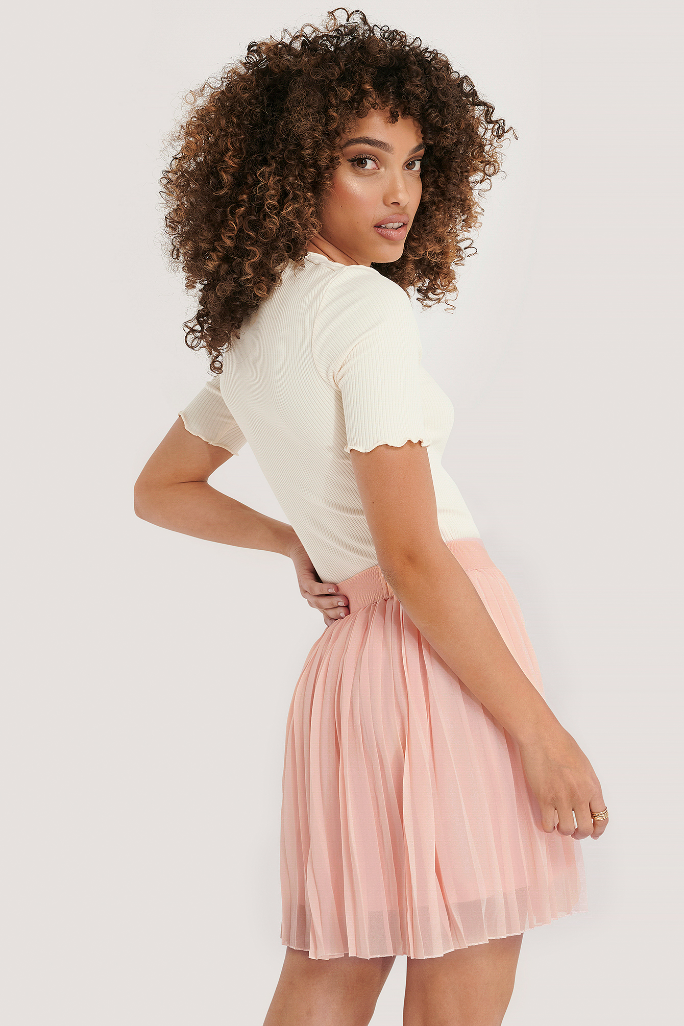 Rose Quartz Mini Pleated Skirt