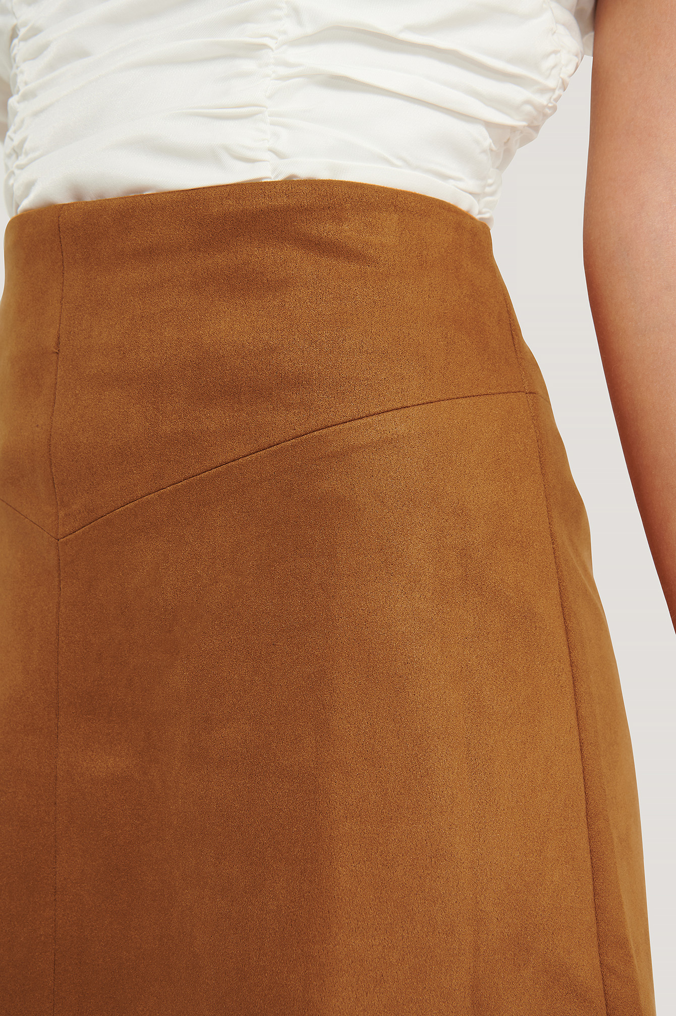 brown tan suede skirt