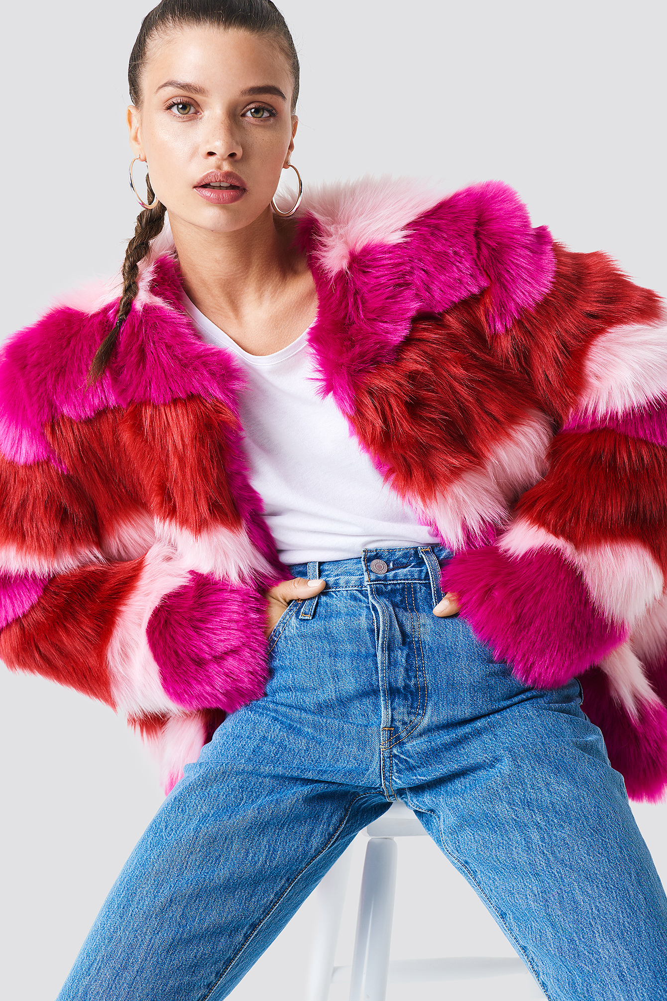 multicolor faux fur