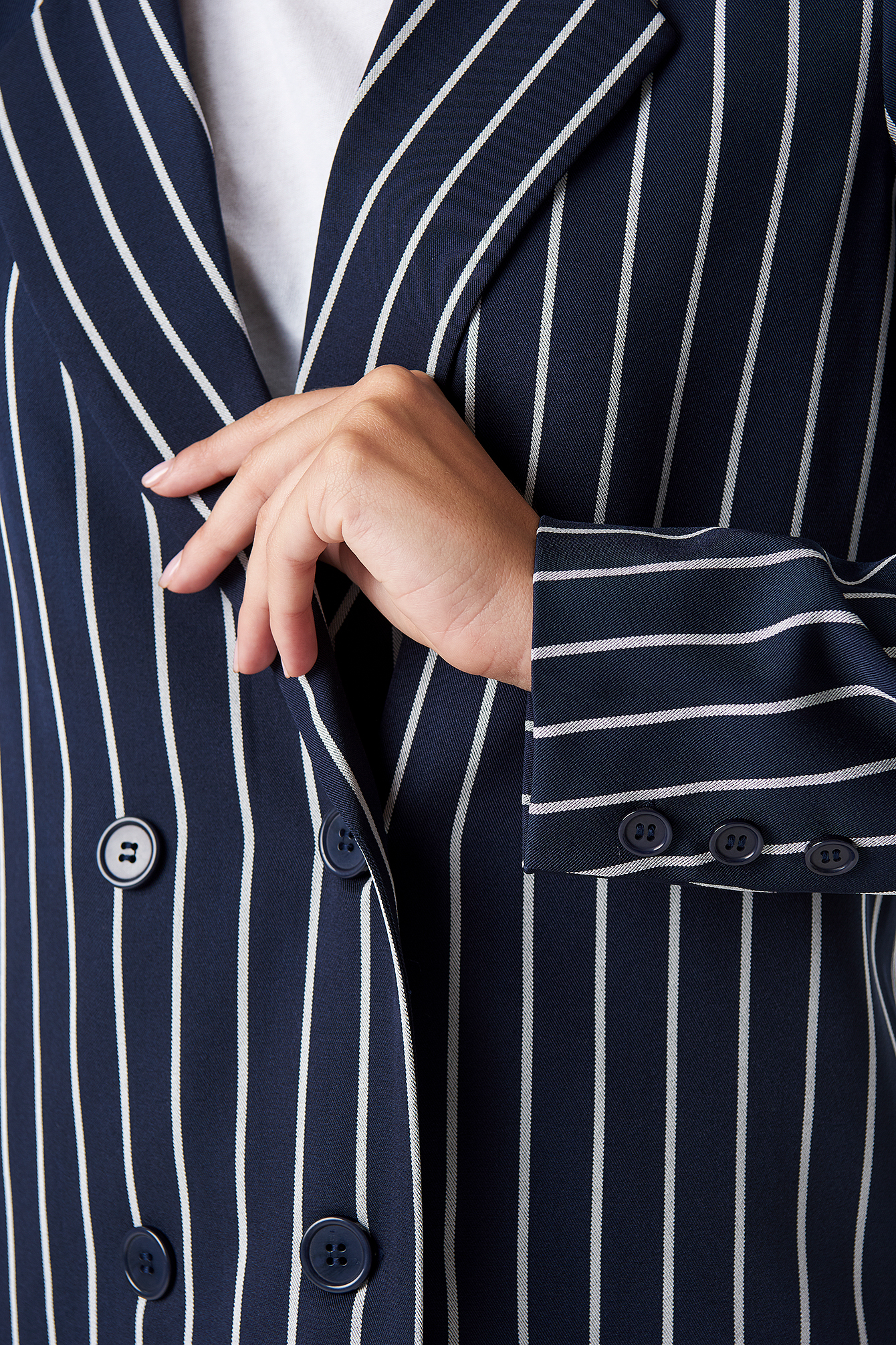 navy striped jacket