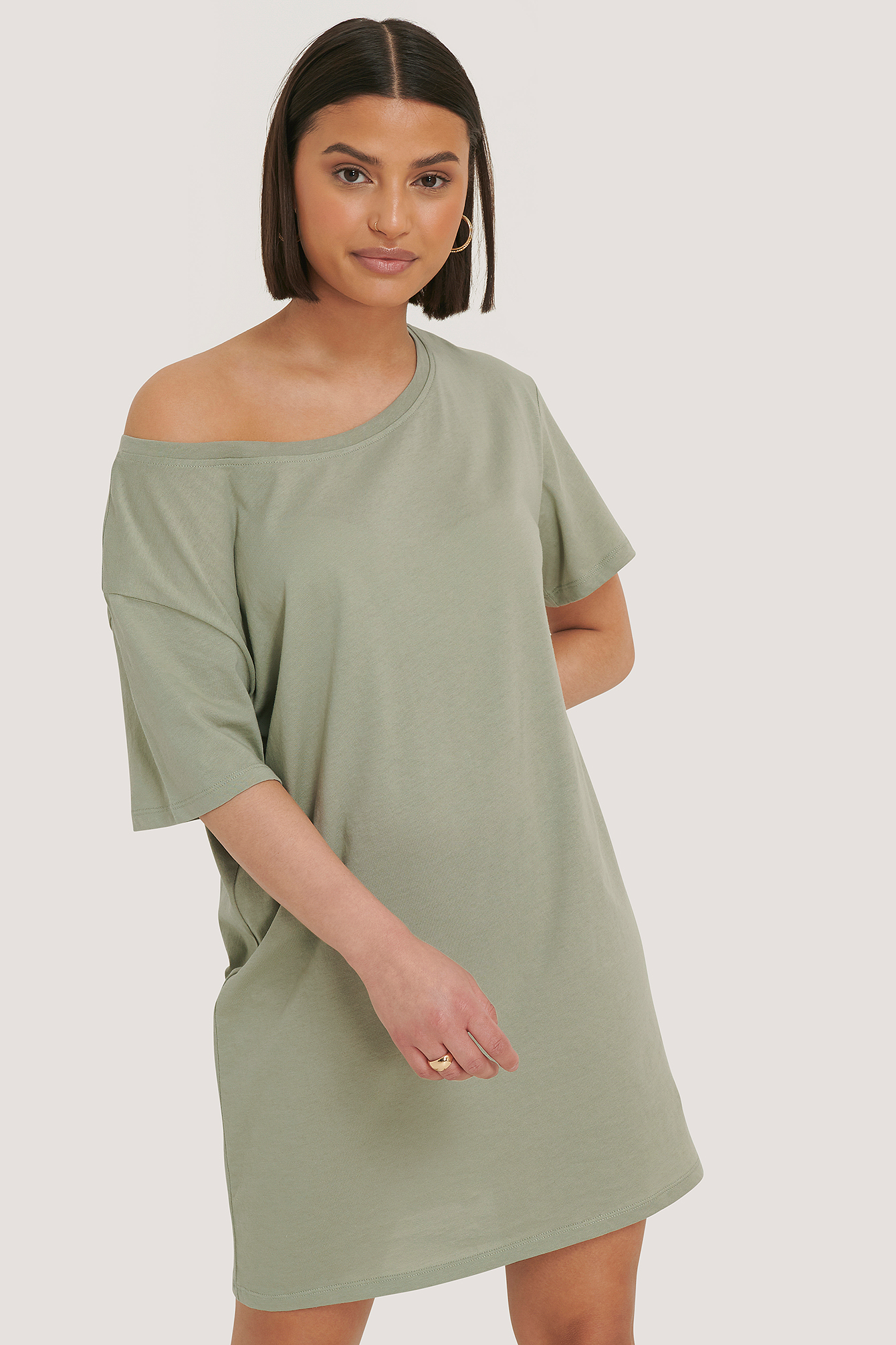 one shoulder t shirt dress