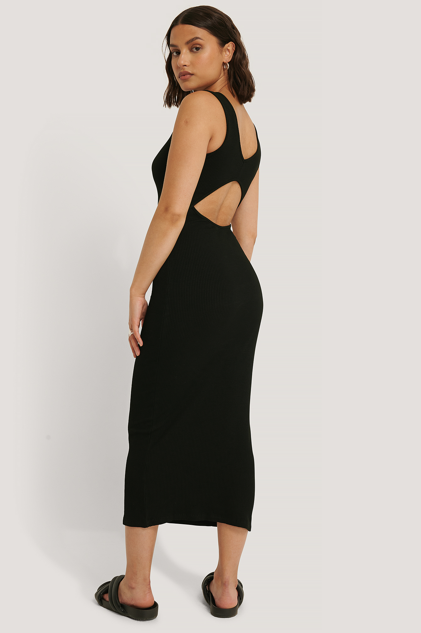 open back black gown