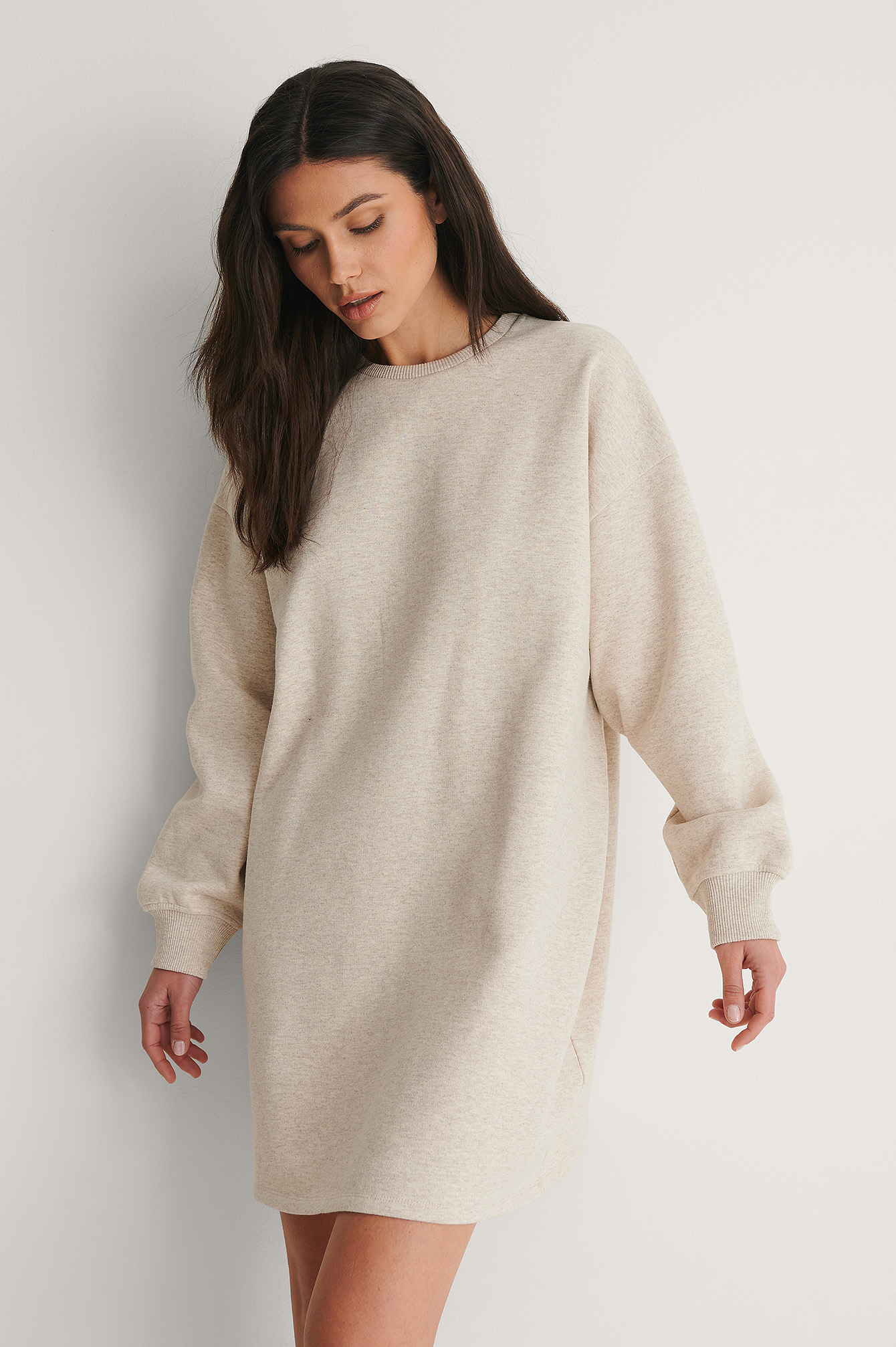 beige sweatshirt dress