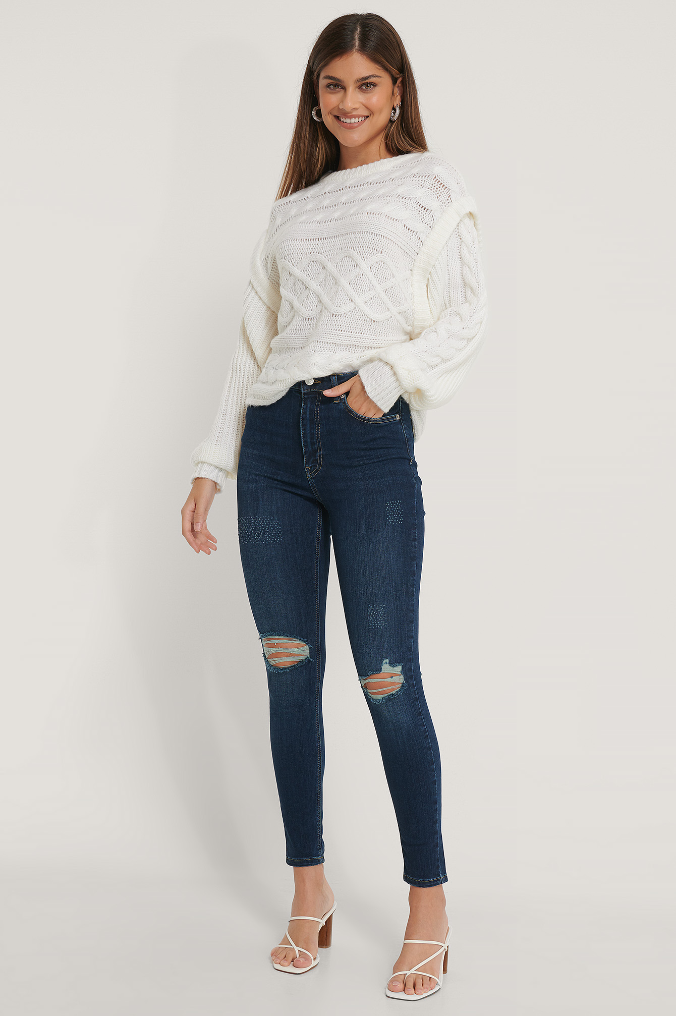 Organic Skinny High Waist Destroyed Jeans Blue Na Kdlounge Com Organic Skinny High Waist Destroyed Jeans Blue Na Kdlounge Com