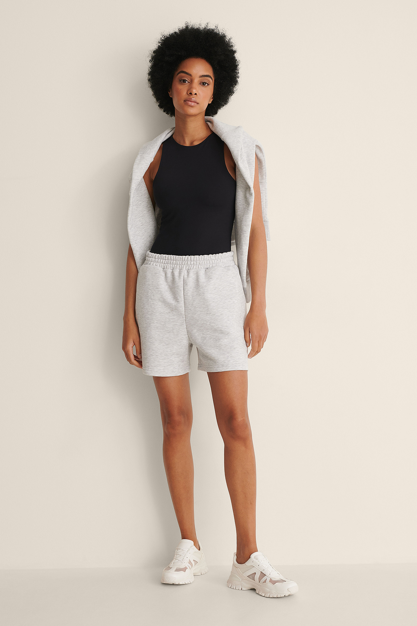 Grey Melange Organic Sweat Shorts