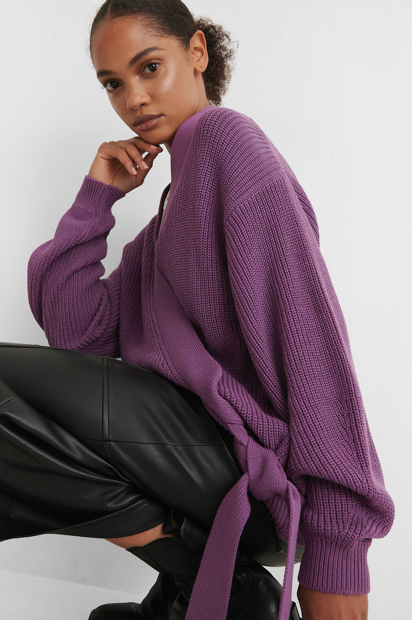pull maille violet