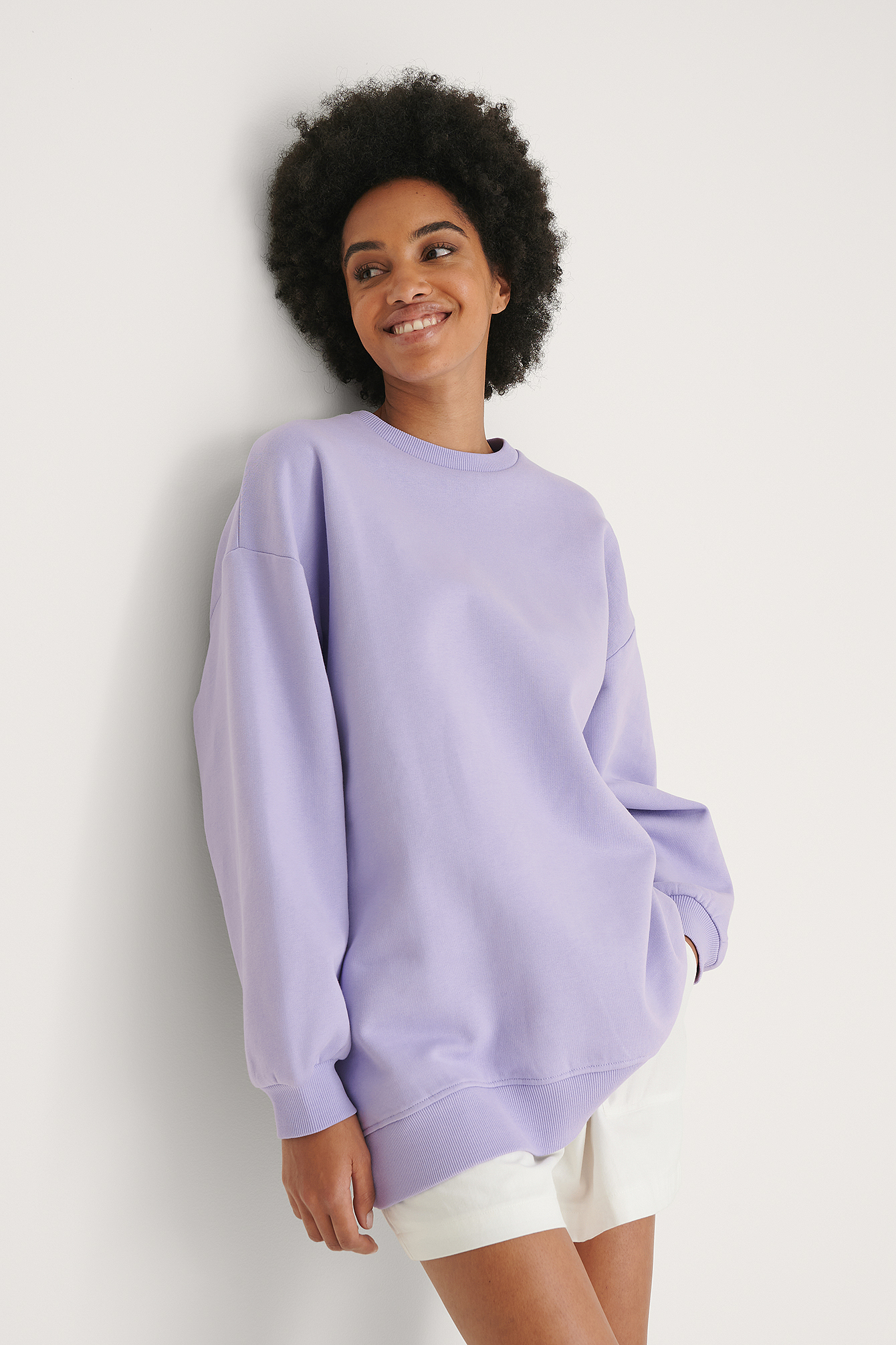 lilac oversized sweatshirt