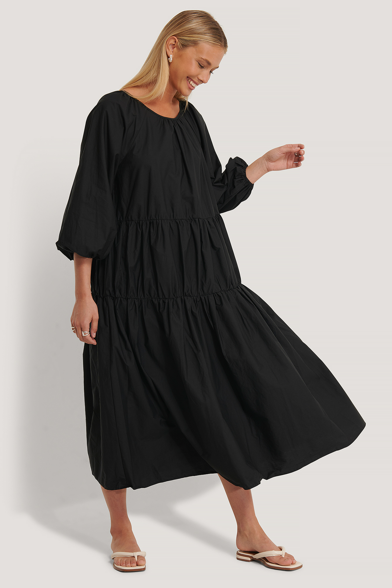 black long cotton dress