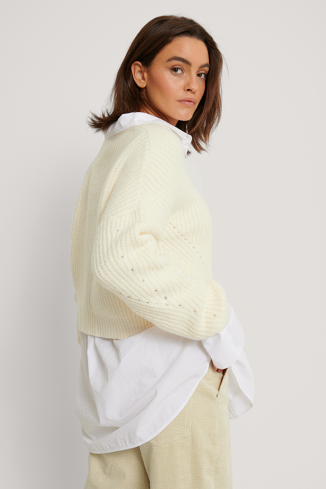 oversized cropped cardigan