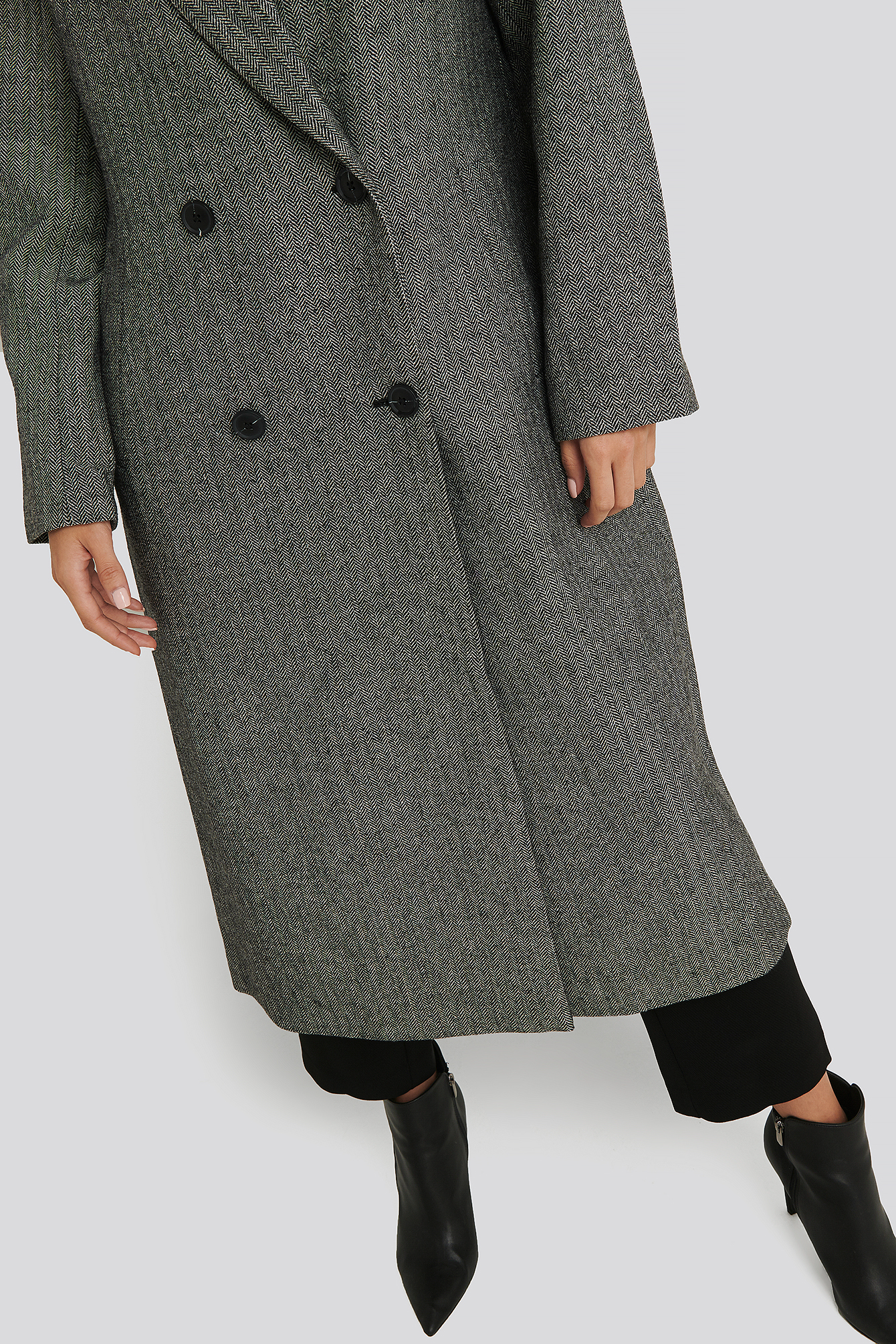 oversized herringbone coat