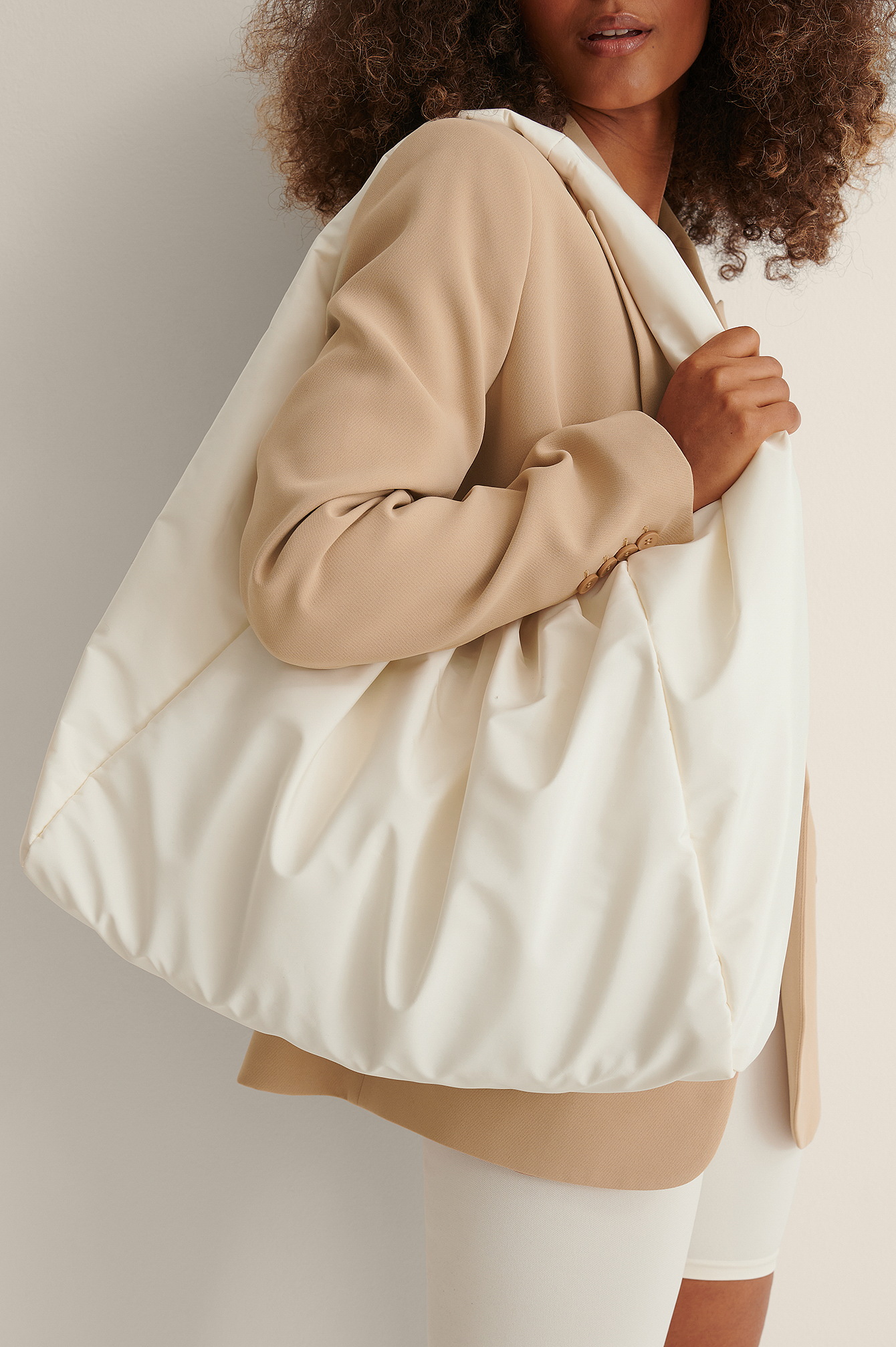 Vanilla Oversized Windbreaker Bag