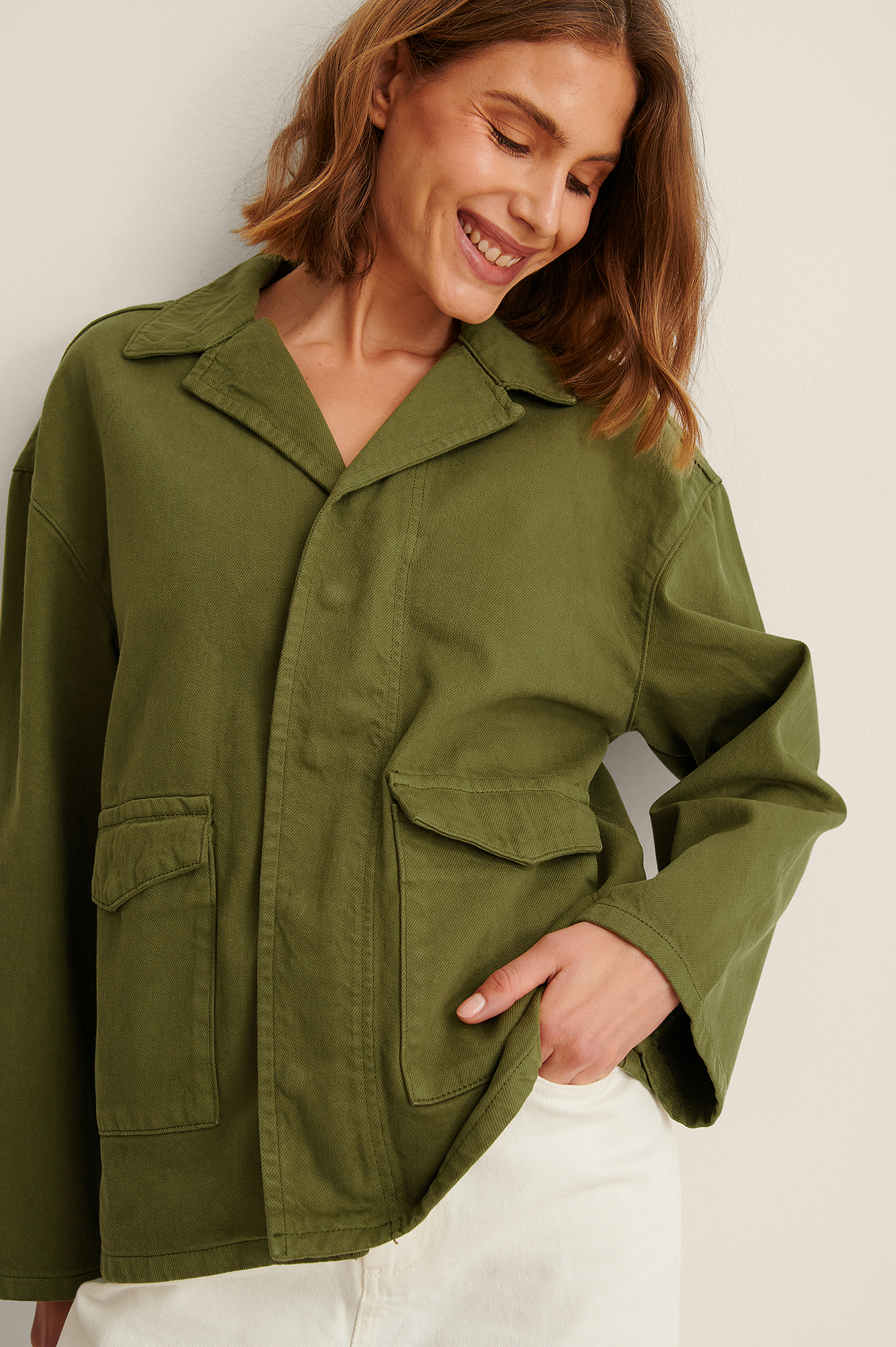 denim jacket army green