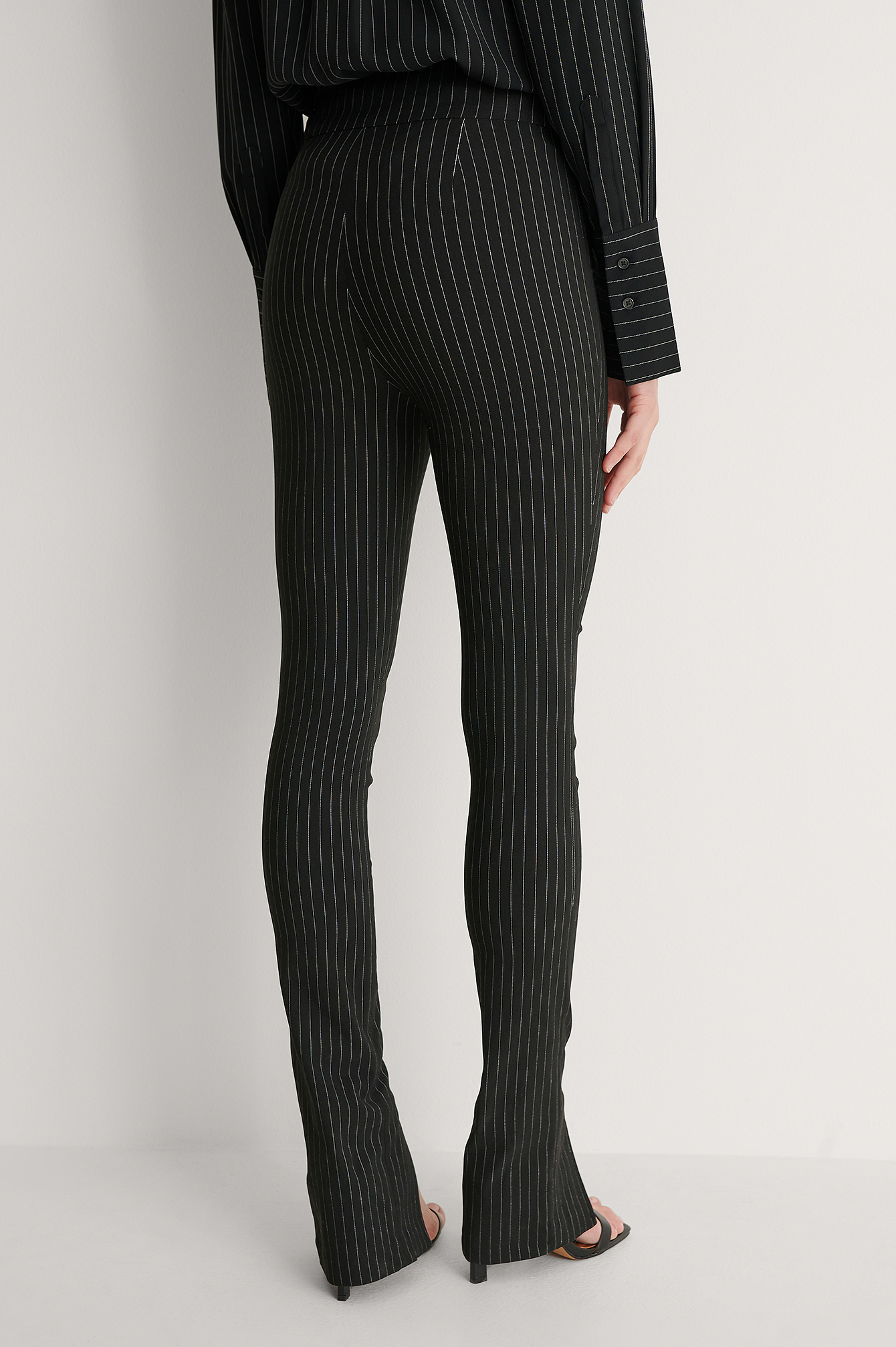 pinstripe stretch pants
