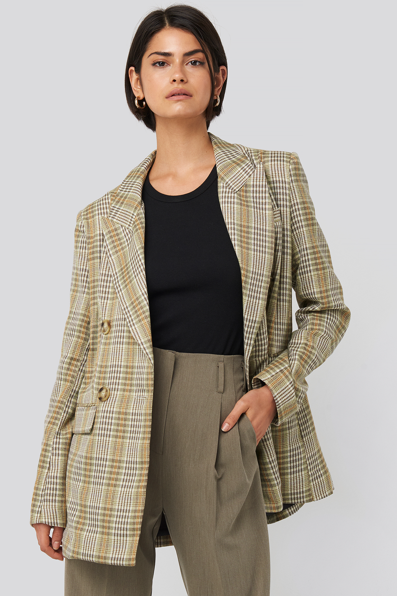 plaid blazer oversized
