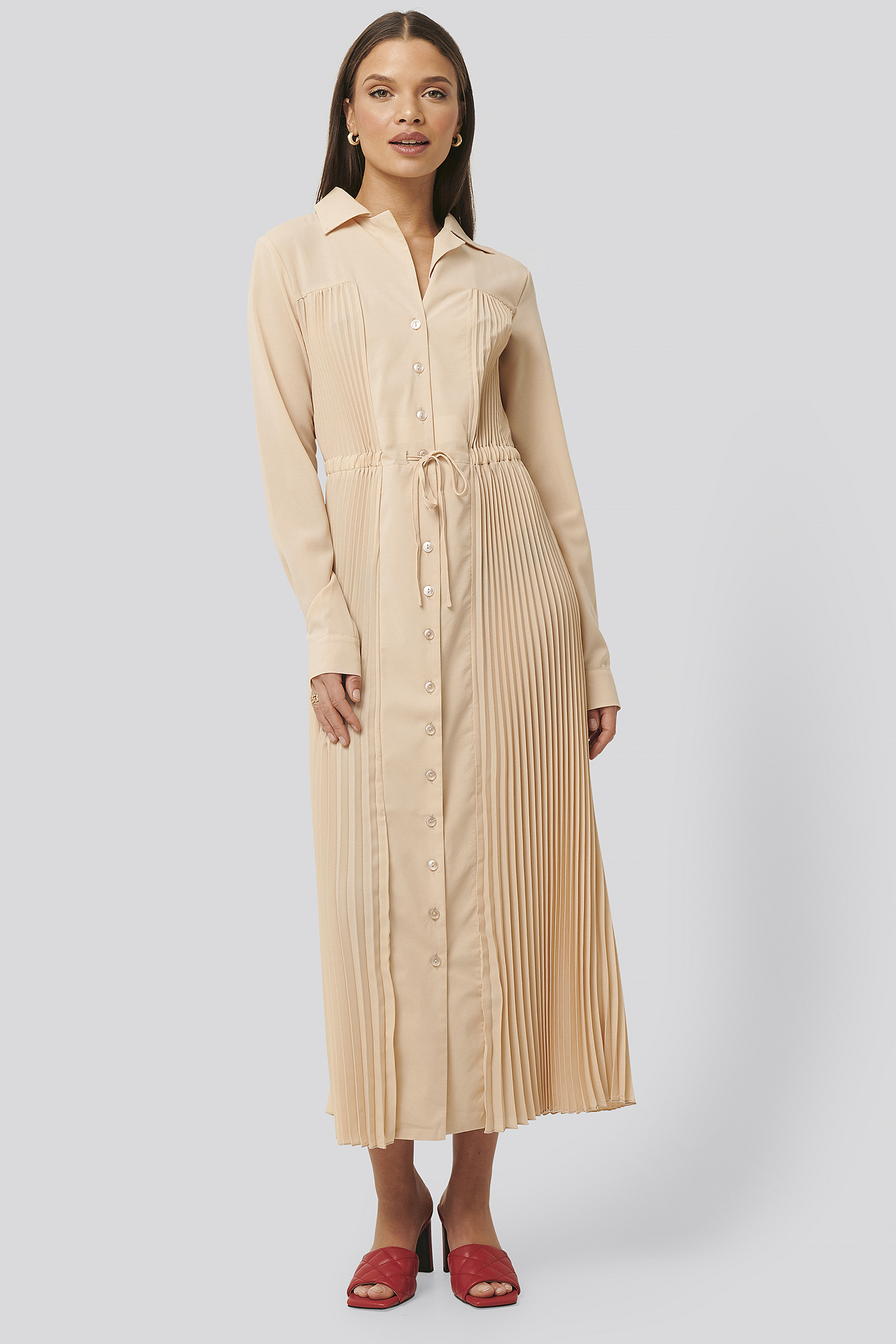 pleated maxi