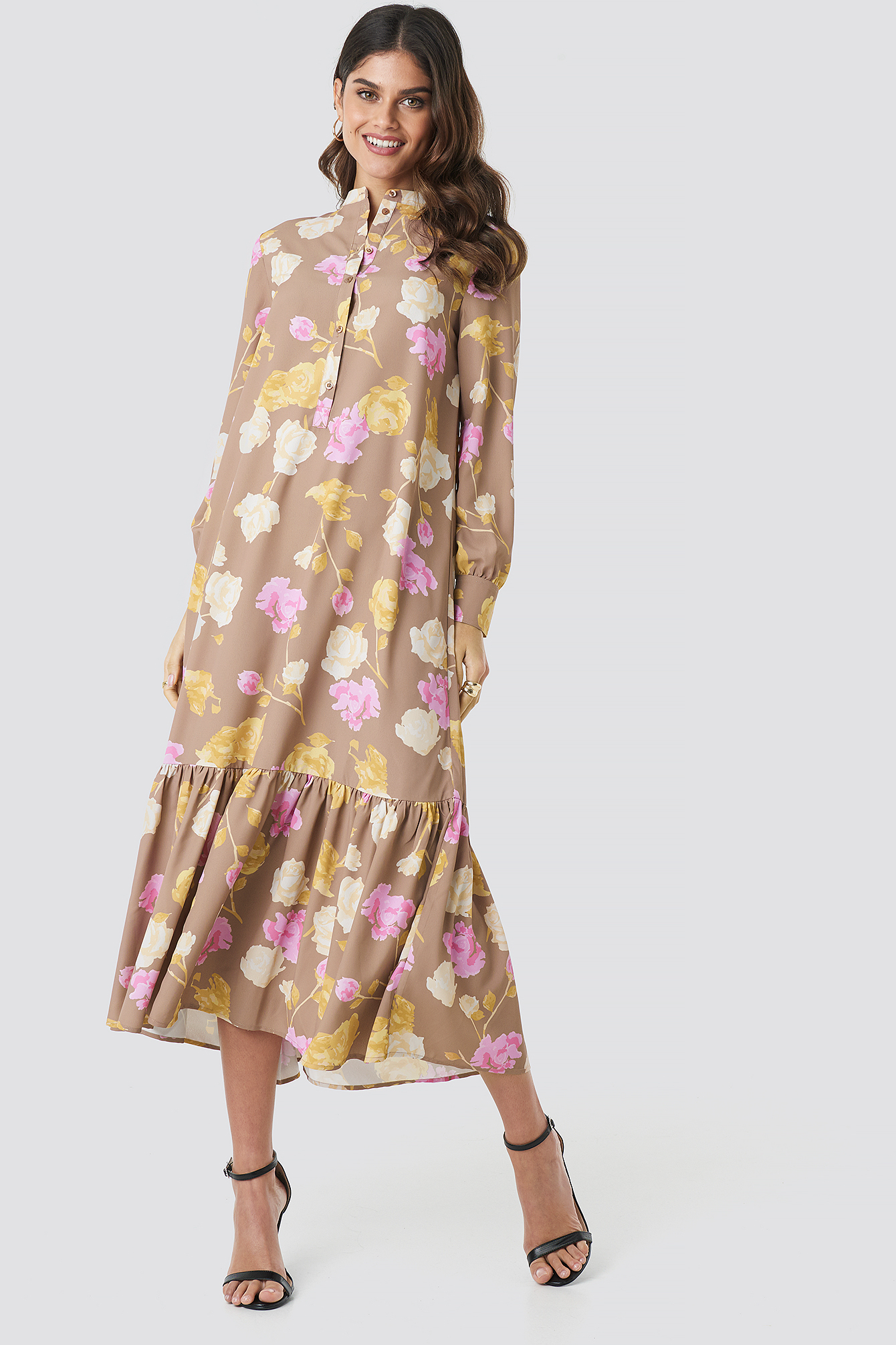 pink structured maxi dress
