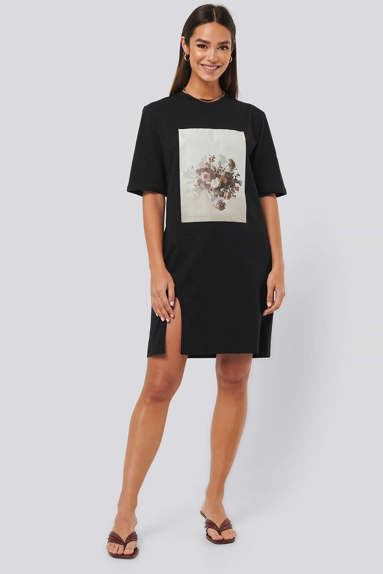 t shirt dress with slits on side