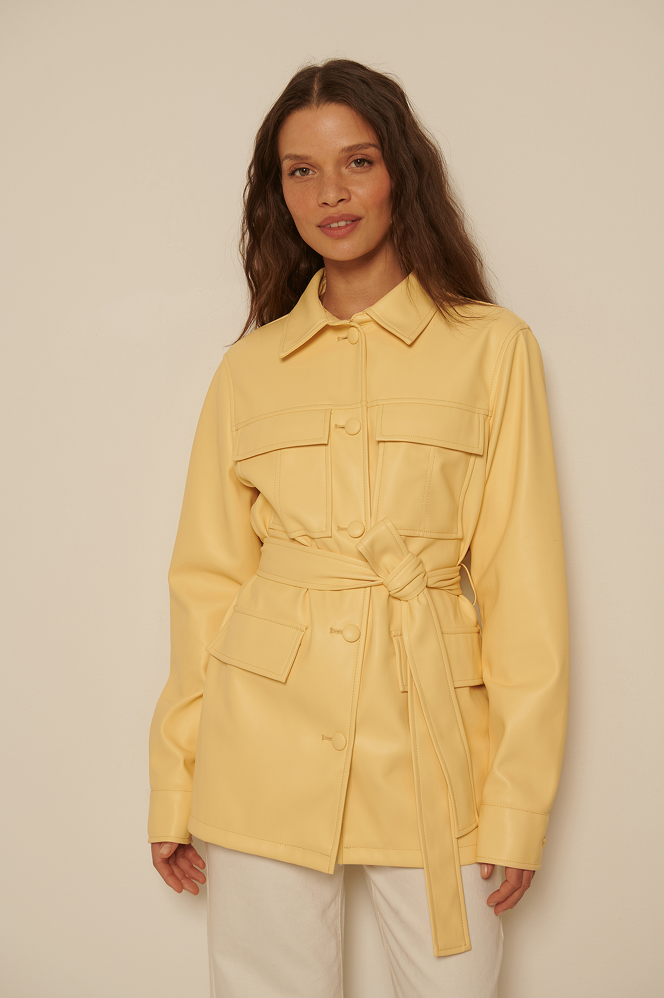 light yellow coat