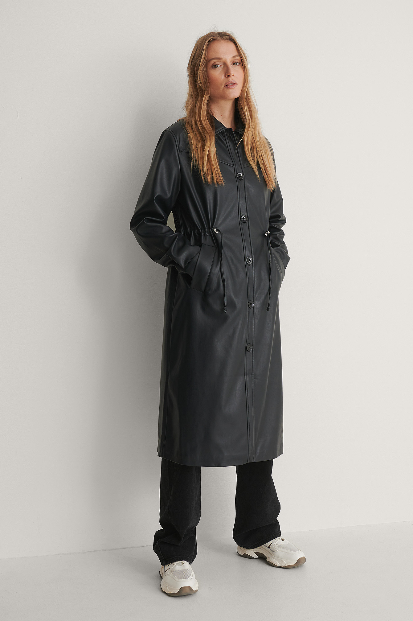 black pu coat