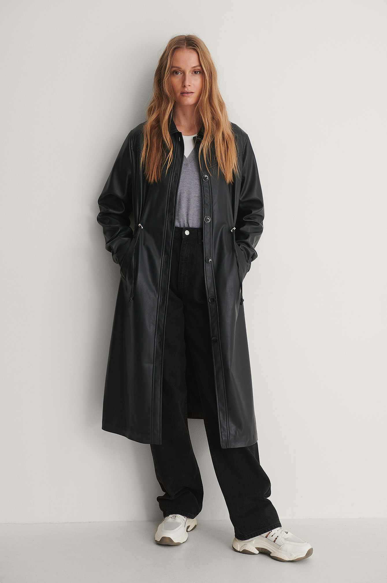 black pu coat
