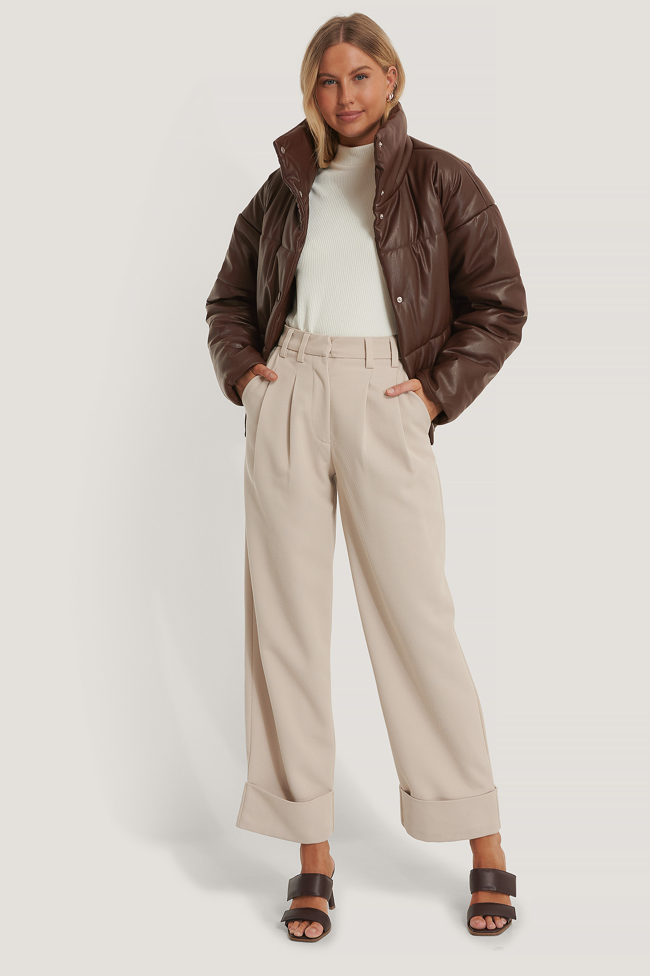 pu padded jacket