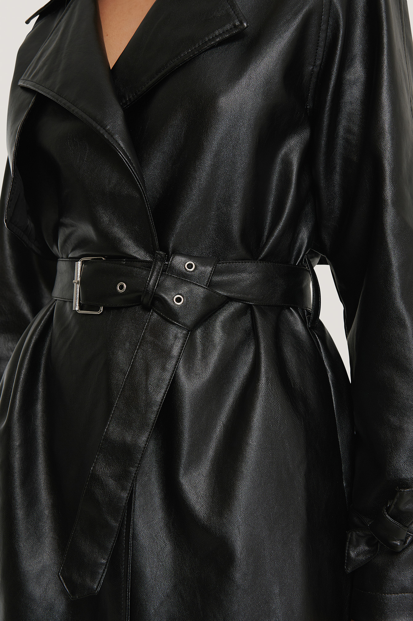 black pu coat