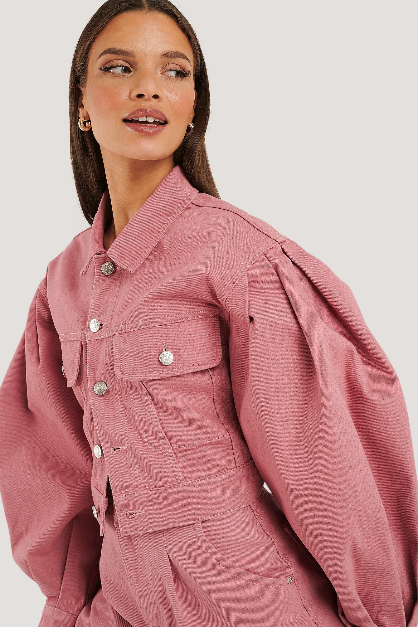 puff shoulder denim jacket uk